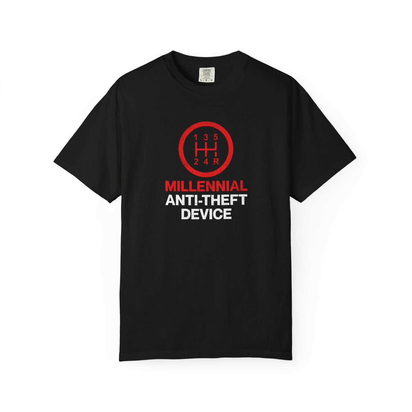 Millennial Anti-Theft Device T-Shirt, Quirky Design