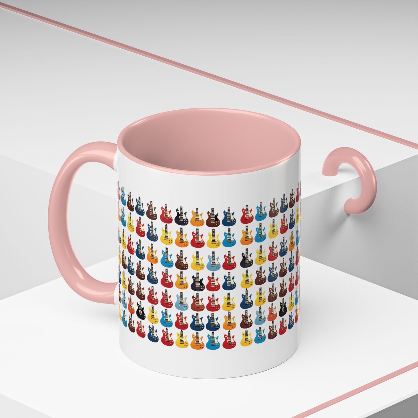 Coffee Mug - Wall of Guitars Design - Music Lover Gift