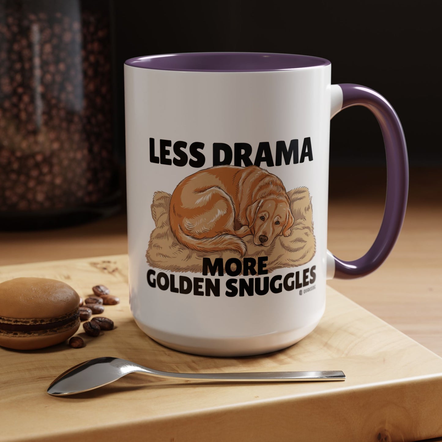 Golden Snuggles Coffee Mug - Less Drama More Snuggles, Dog Lover Gift, Perfect for Home, Funny Dog Mug, Pet Owner Treat