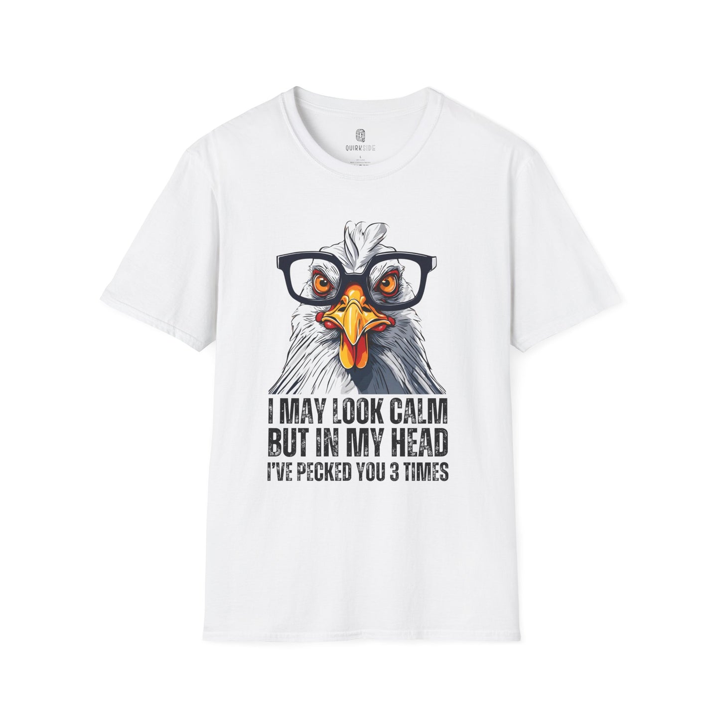 Funny Chicken Unisex T-Shirt, Crazy Chicken Tee, Quirky Humor Shirt, Stand Out Apparel, Hilarious Graphic Top - Quirkside Creations