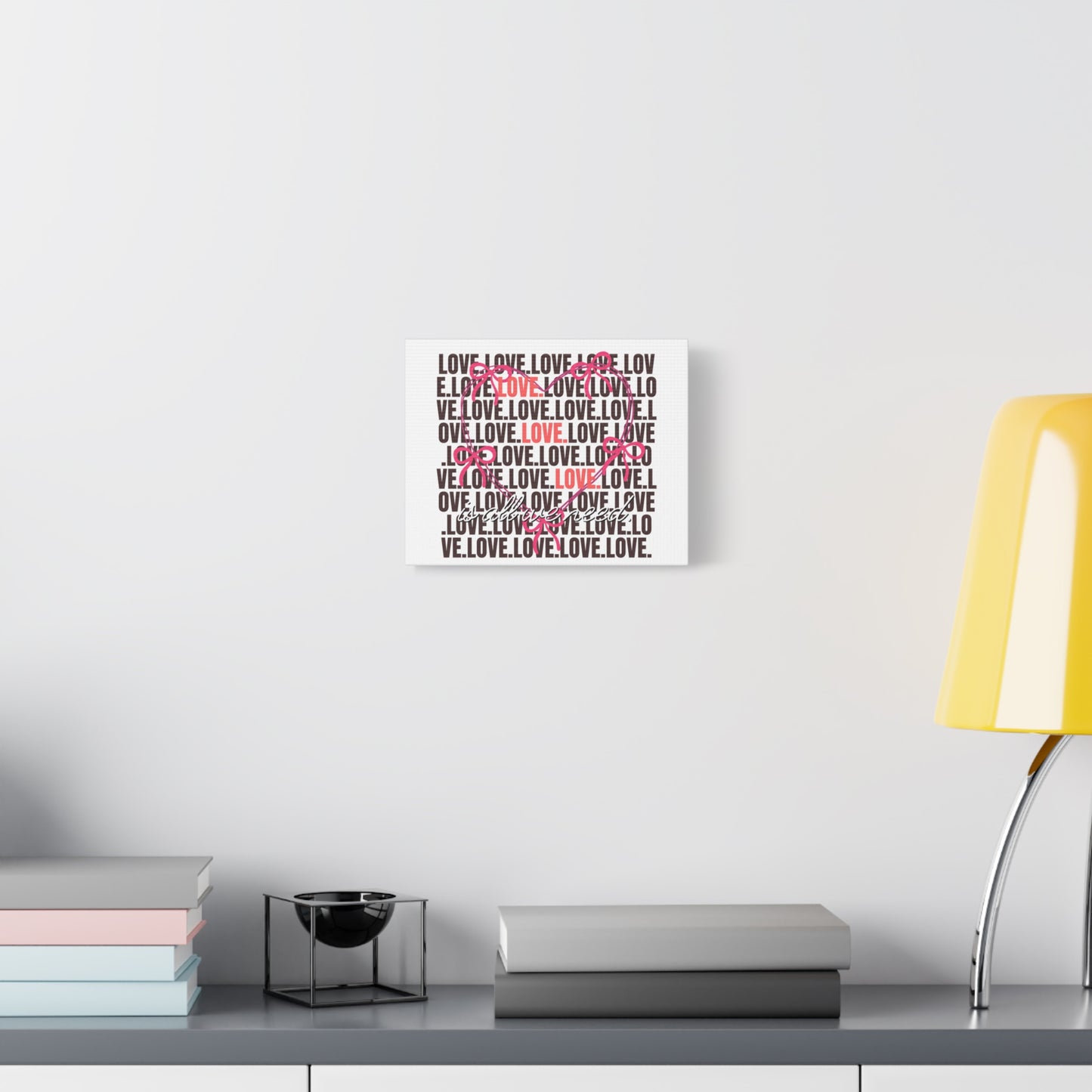 Love-Themed Canvas Art, Heart Wall Decor, Valentine's Gift, Romantic Home Decor, Engagement Present