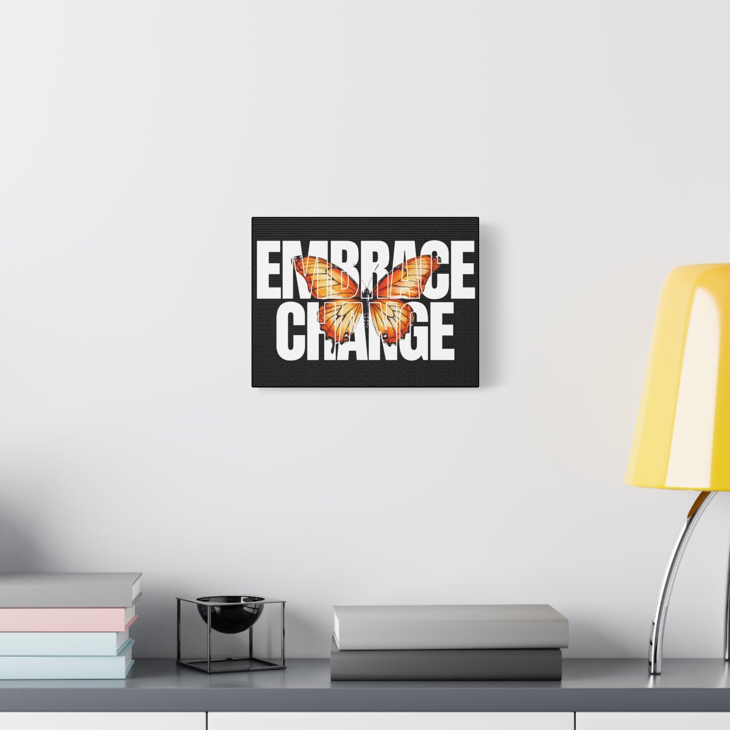 Butterfly Embrace Change Canvas Art, Motivational Wall Decor, Inspirational Gift for Home, Office, Art Print for Transformation