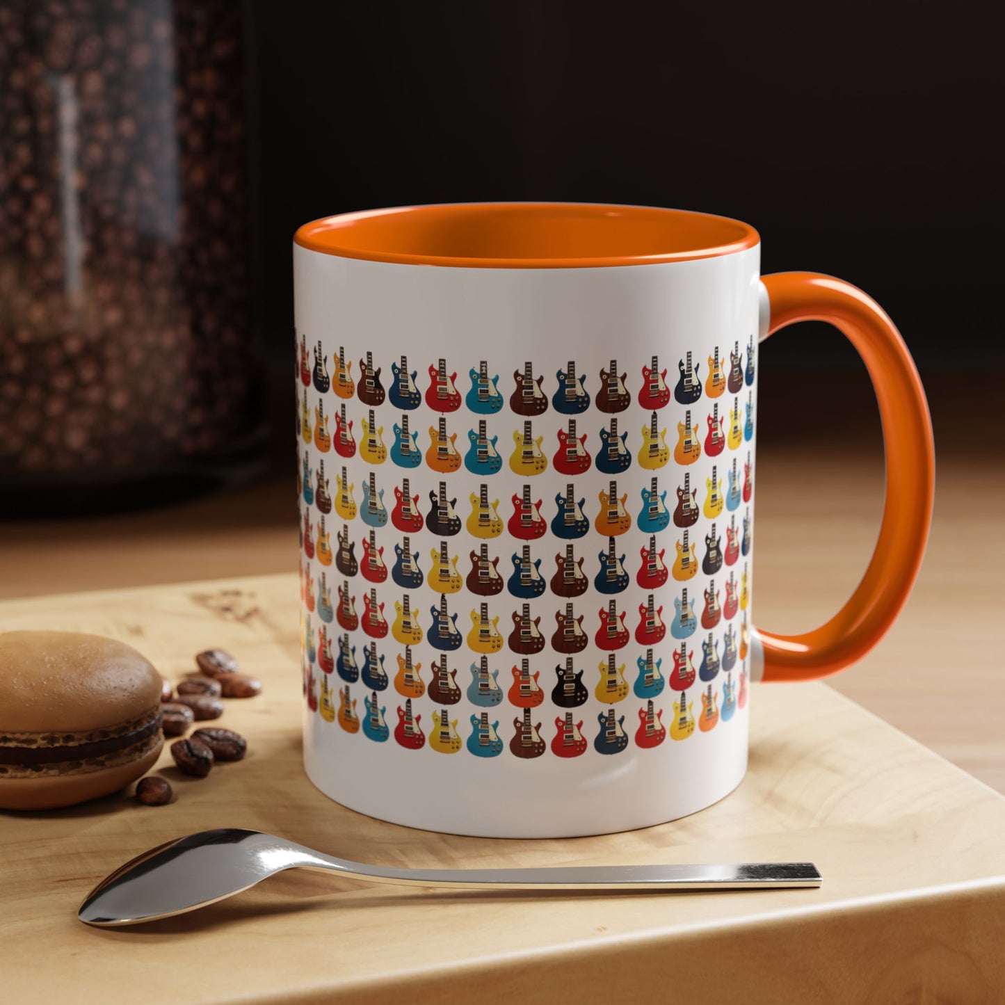 Coffee Mug - Wall of Guitars Design - Music Lover Gift