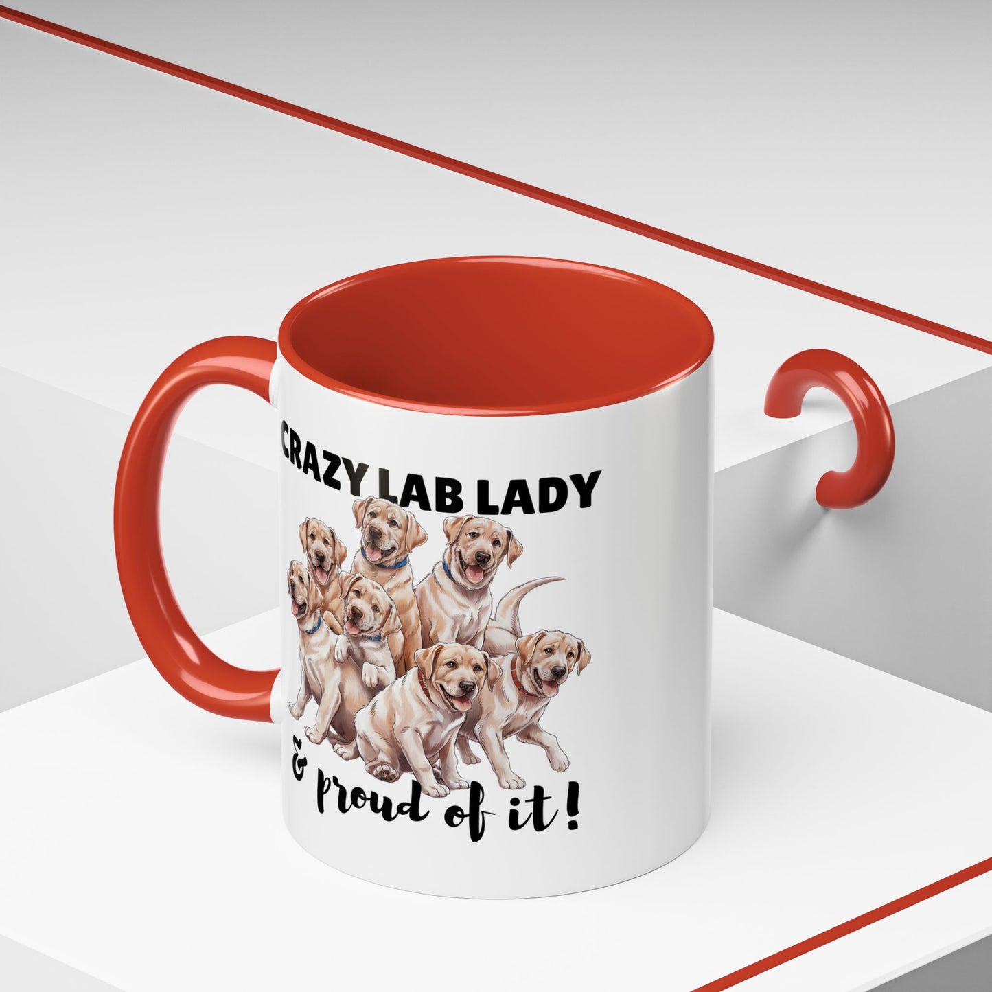 Crazy Lab Lady Coffee Mug - Dog Lover Gift, Pet Mom Mug, Funny Lab Dog Mug, Coffee Cup for Dog Owners, Animal Lover's Accessories