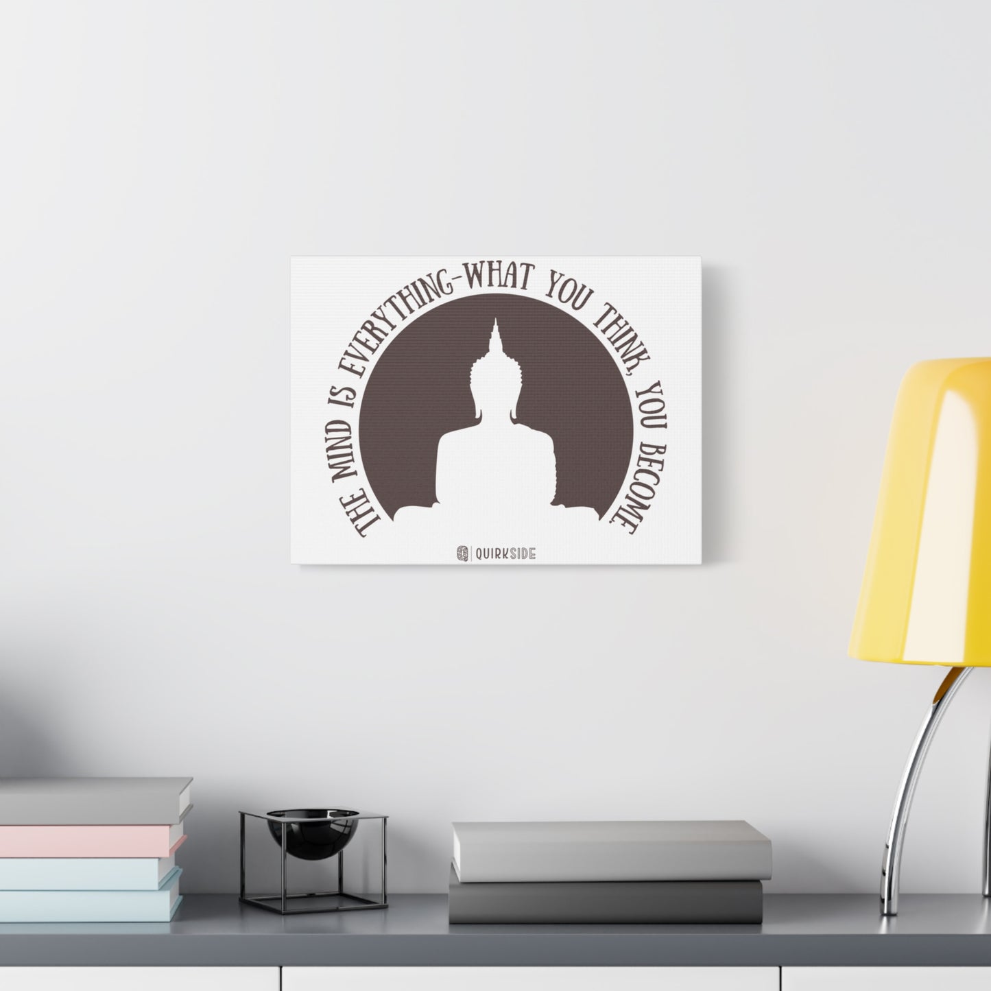 Mindfulness Buddha Canvas Art, Inspirational Wall Decor, Meditation Quote Print, Zen Home Decor, Gift for Yogis and Mindfulness Lovers