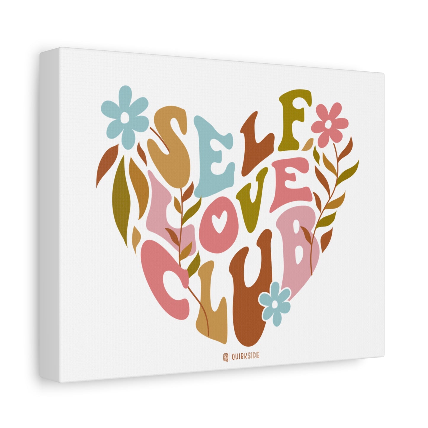 Self Love Club Canvas Art | Inspirational Wall Decor, Gift for Friends, Home and Office Decoration, Positive Vibes
