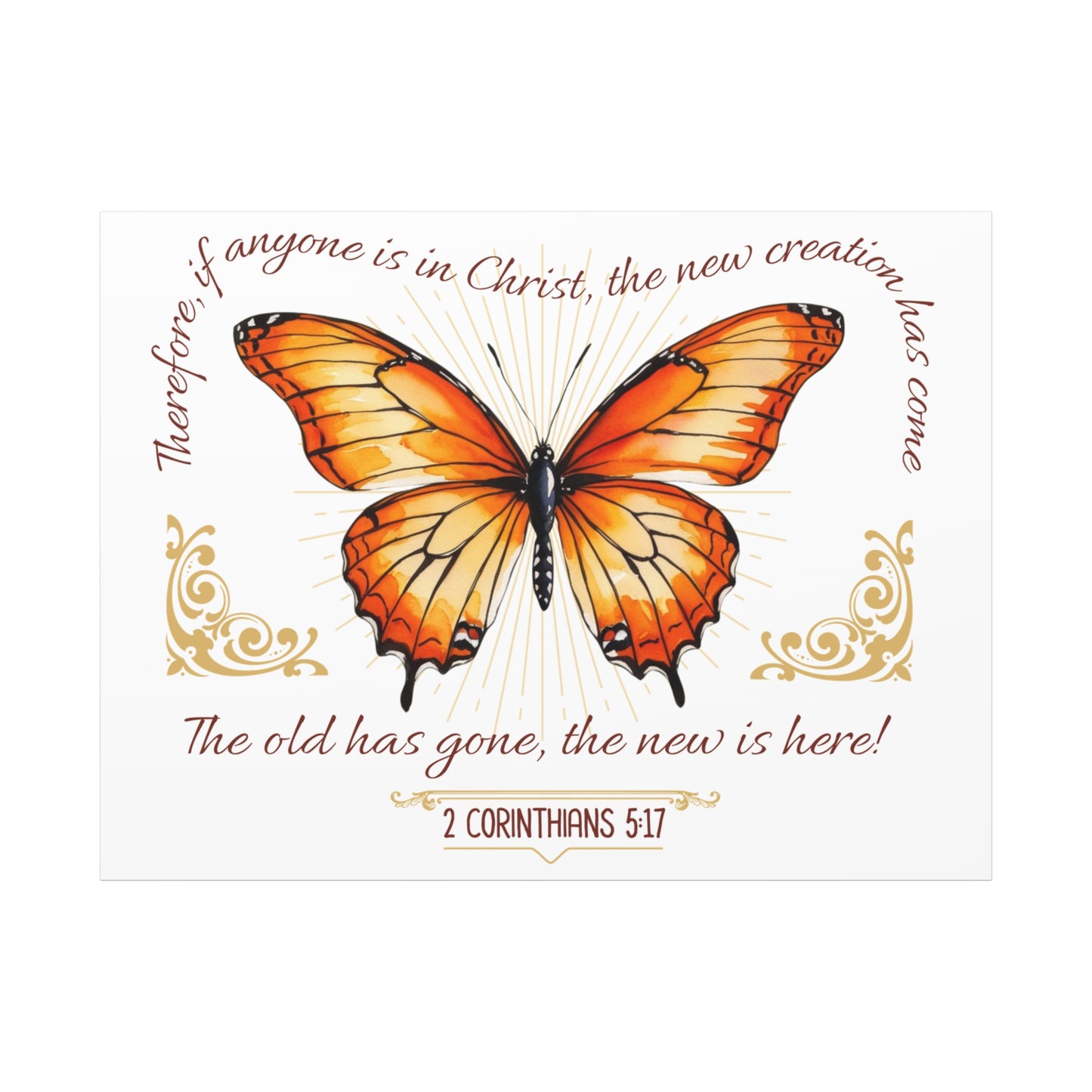 Butterfly Wall Art, Inspirational Canvas Print, Christian Home Decor, Gift for Religious Celebrations, Motivational Artwork