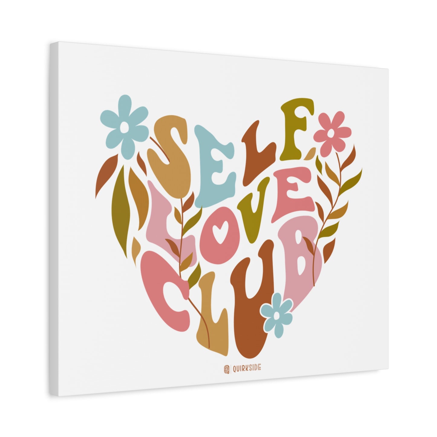 Self Love Club Canvas Art | Inspirational Wall Decor, Gift for Friends, Home and Office Decoration, Positive Vibes