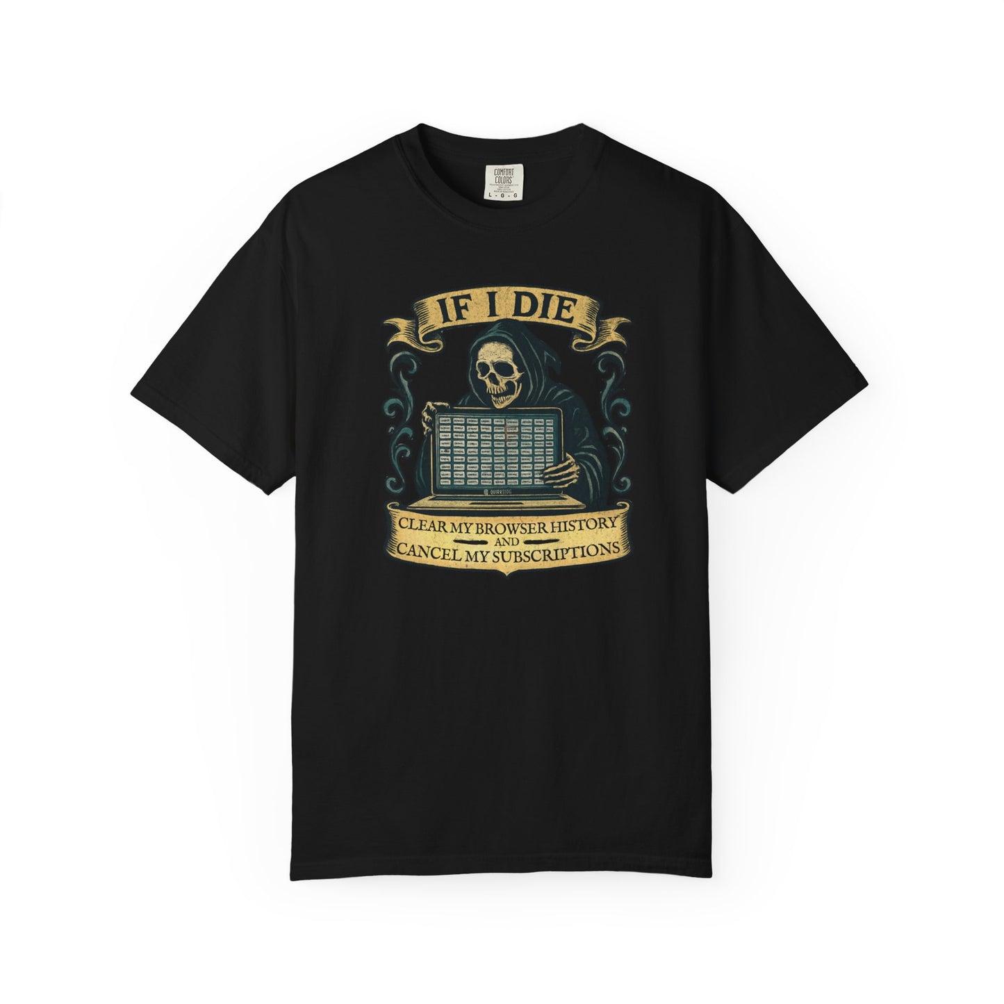 Grim Reaper Graphic Tee, Funny Death T-Shirt, If I Die Shirt, Halloween Gift, Unisex Casual Top