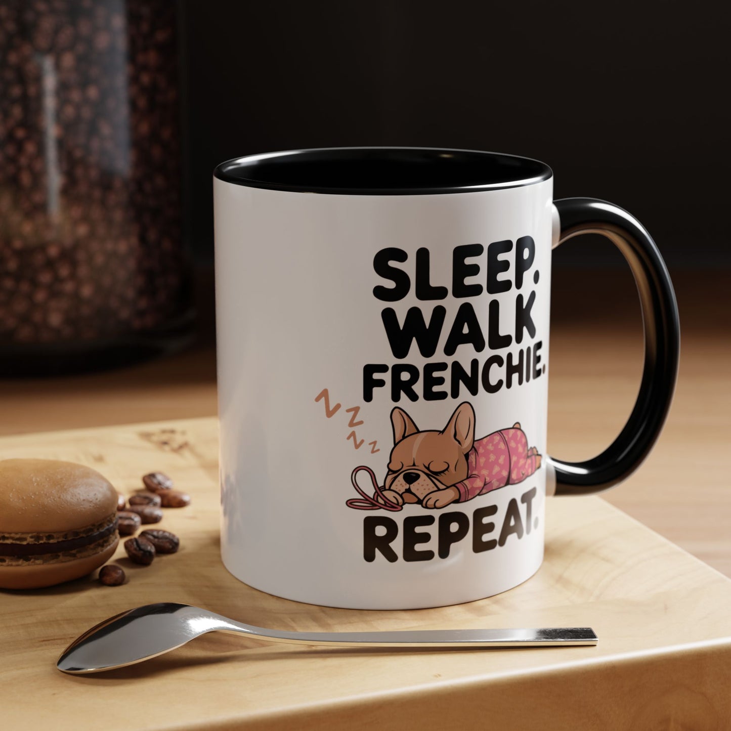 French Bulldog Coffee Mug with Cute Sleepy Design, Dog Lover Gift, Humorous Mug, Pet Owner Essentials, Frenchie Appreciation