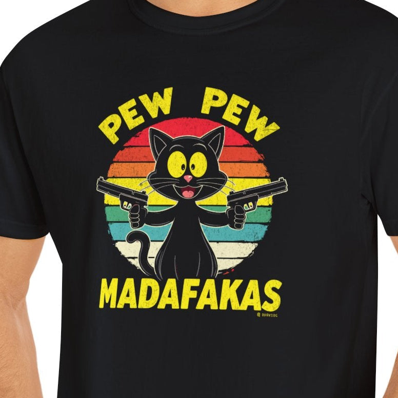 Cowboy Cat Funny T-Shirt, Western Style Tee, Unisex Garment-Dyed Shirt, Cat Lover Gift, Rodeo Apparel