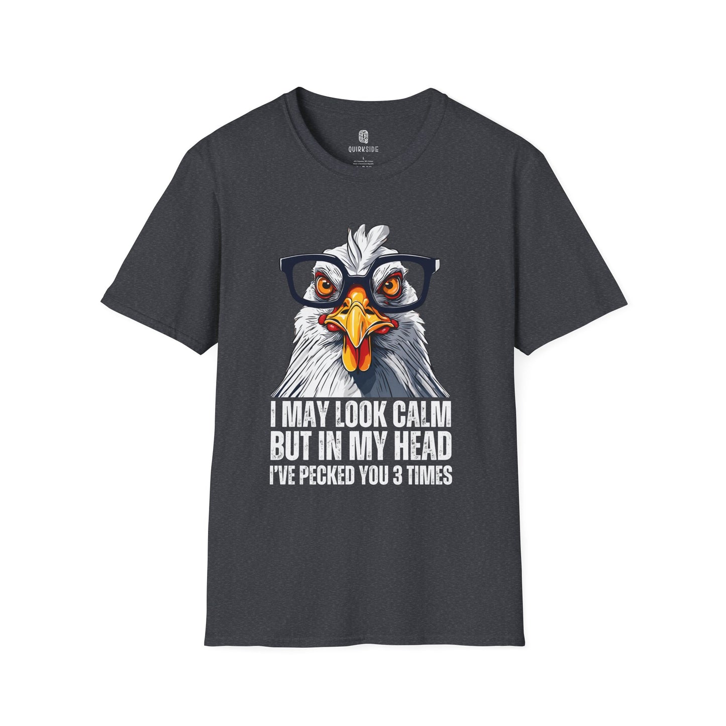 Funny Chicken Unisex T-Shirt, Crazy Chicken Tee, Quirky Humor Shirt, Stand Out Apparel, Hilarious Graphic Top - Quirkside Creations