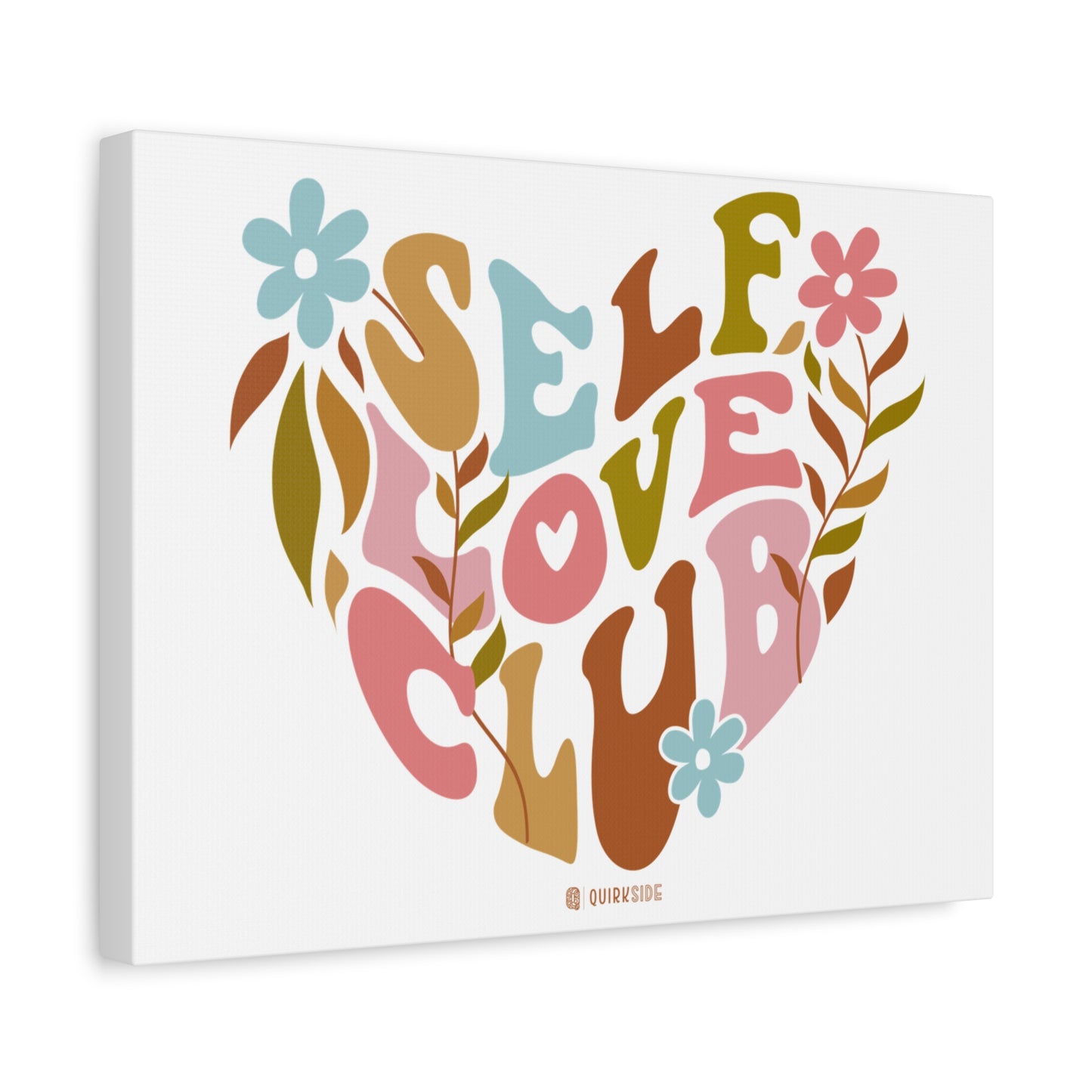 Self Love Club Canvas Art | Inspirational Wall Decor, Gift for Friends, Home and Office Decoration, Positive Vibes