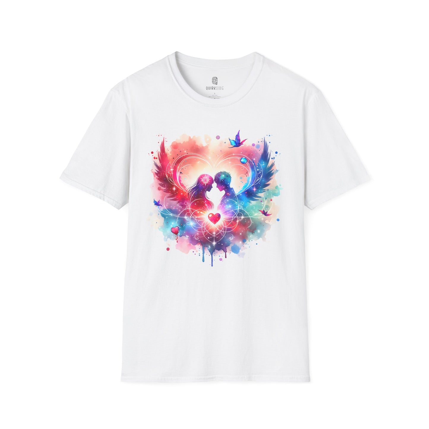 Love in Art and Color Unisex T-Shirt, Valentine's Day Tee, Couple Art Graphic Top, Romantic Gift Shirt, Heart Design Apparel - Quirkside Creations