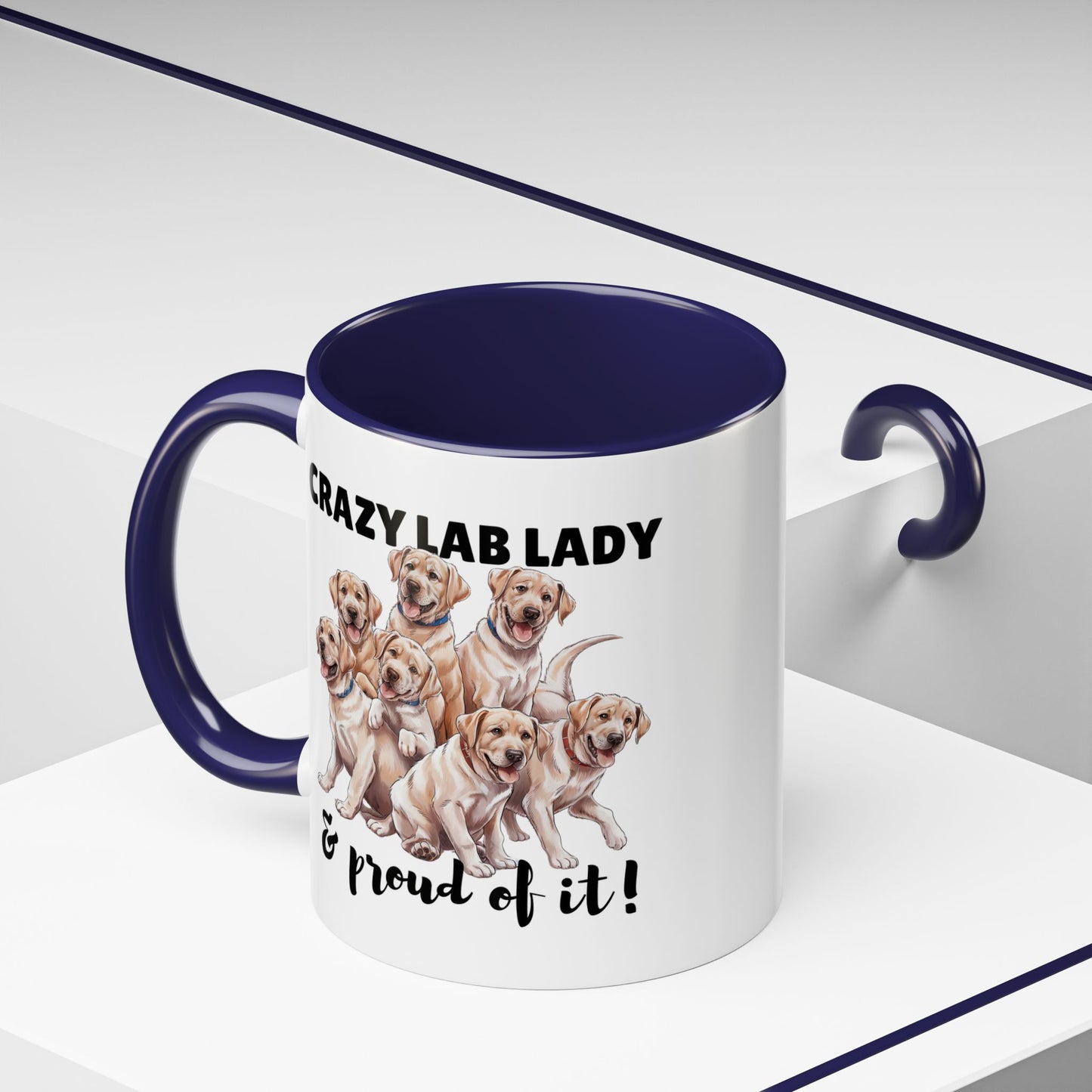 Crazy Lab Lady Coffee Mug - Dog Lover Gift, Pet Mom Mug, Funny Lab Dog Mug, Coffee Cup for Dog Owners, Animal Lover's Accessories