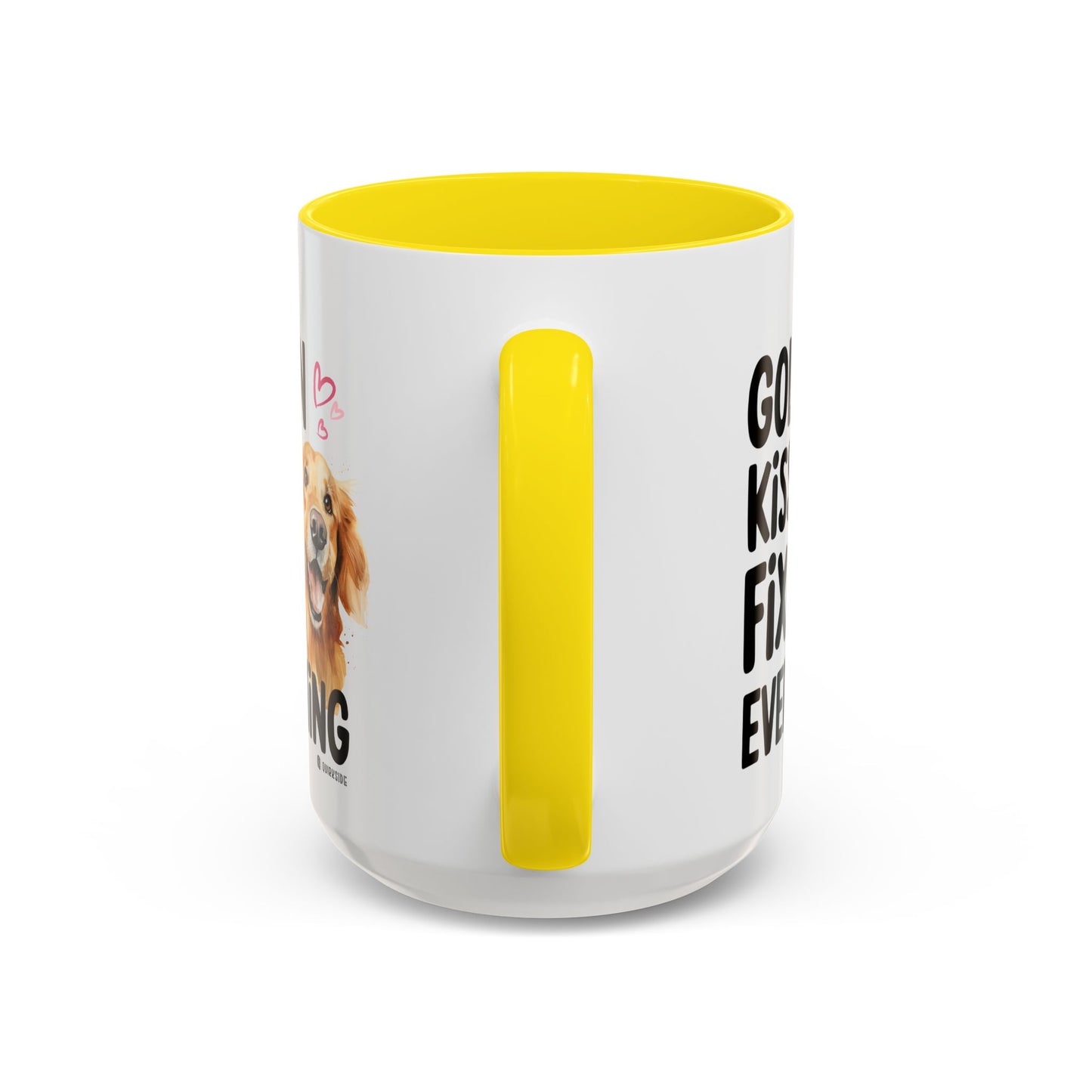 Golden Kisses Fix Everything Mug, Dog Lover Gift, Pet Owner Coffee Cup, Cute Animal Lover Mug, Fun Pet Quote Mug