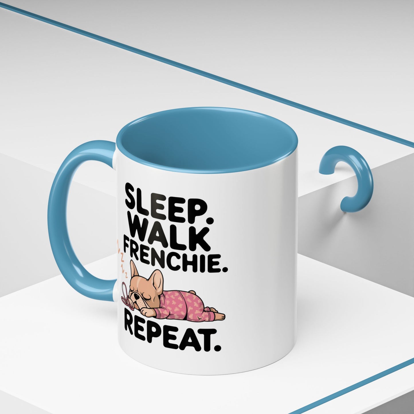 French Bulldog Coffee Mug with Cute Sleepy Design, Dog Lover Gift, Humorous Mug, Pet Owner Essentials, Frenchie Appreciation