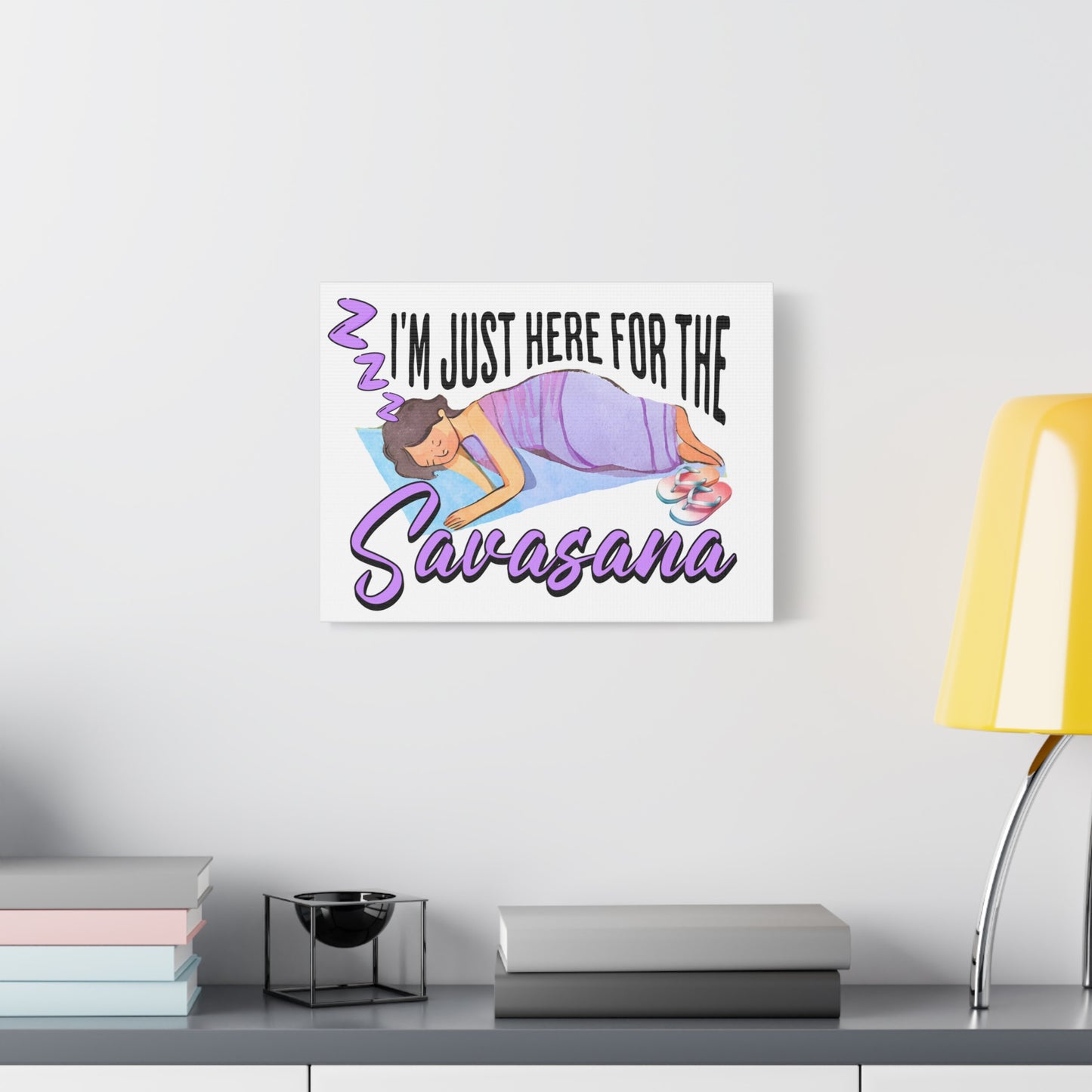 Savasana Wall Art, Yoga Decor, Relaxation Canvas, Mindfulness Gift, Bedroom Art, Unique Yoga Print, Meditation Decor