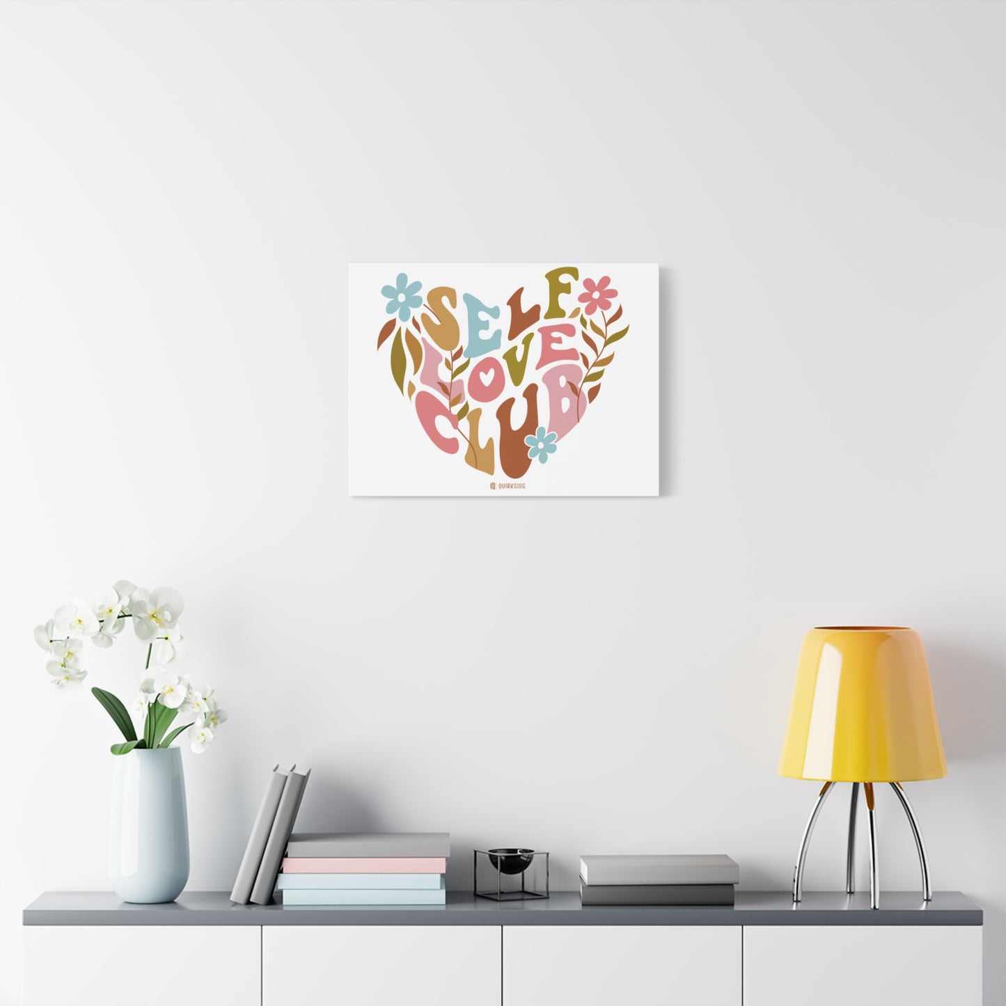 Self Love Club Canvas Art | Inspirational Wall Decor, Gift for Friends, Home and Office Decoration, Positive Vibes
