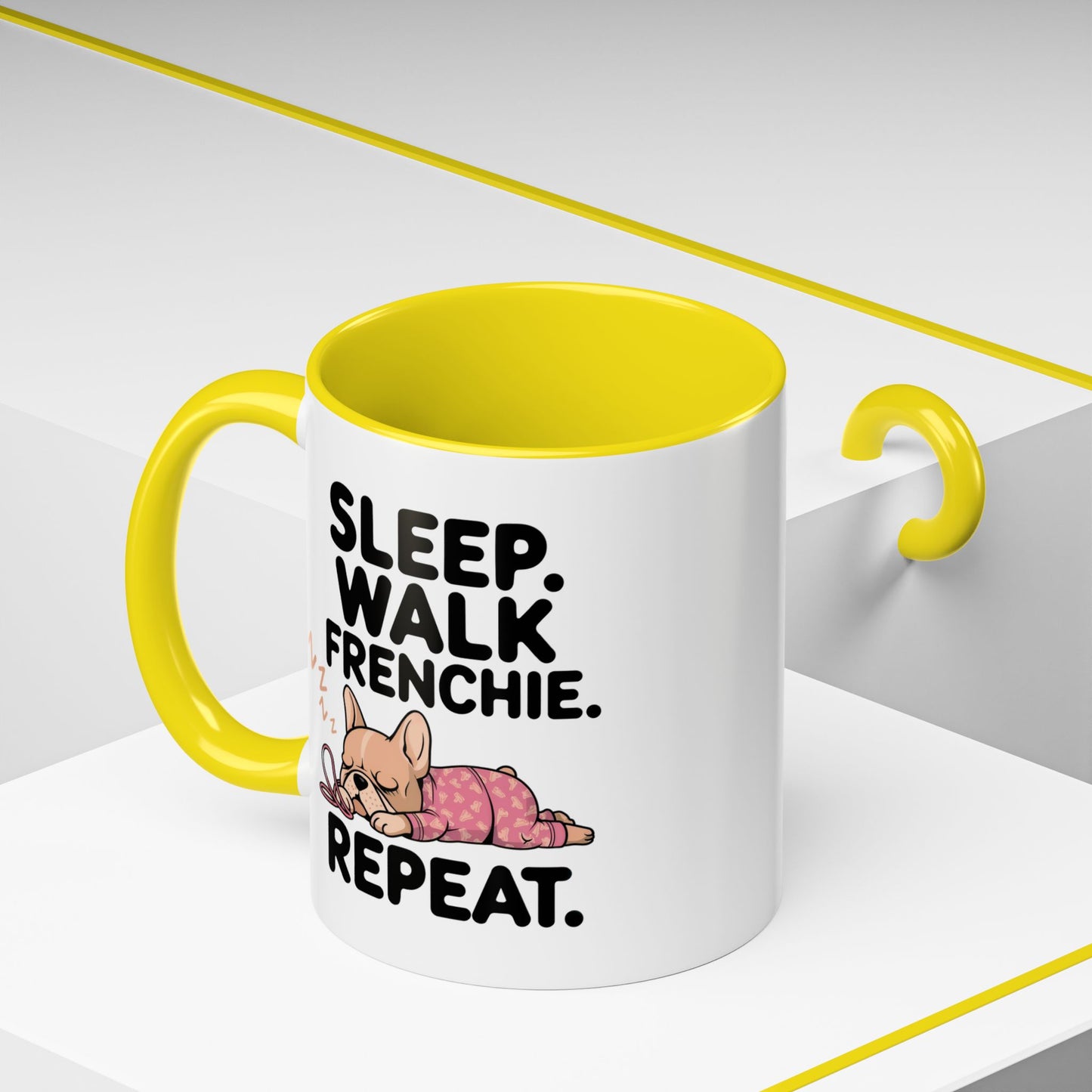 French Bulldog Coffee Mug with Cute Sleepy Design, Dog Lover Gift, Humorous Mug, Pet Owner Essentials, Frenchie Appreciation
