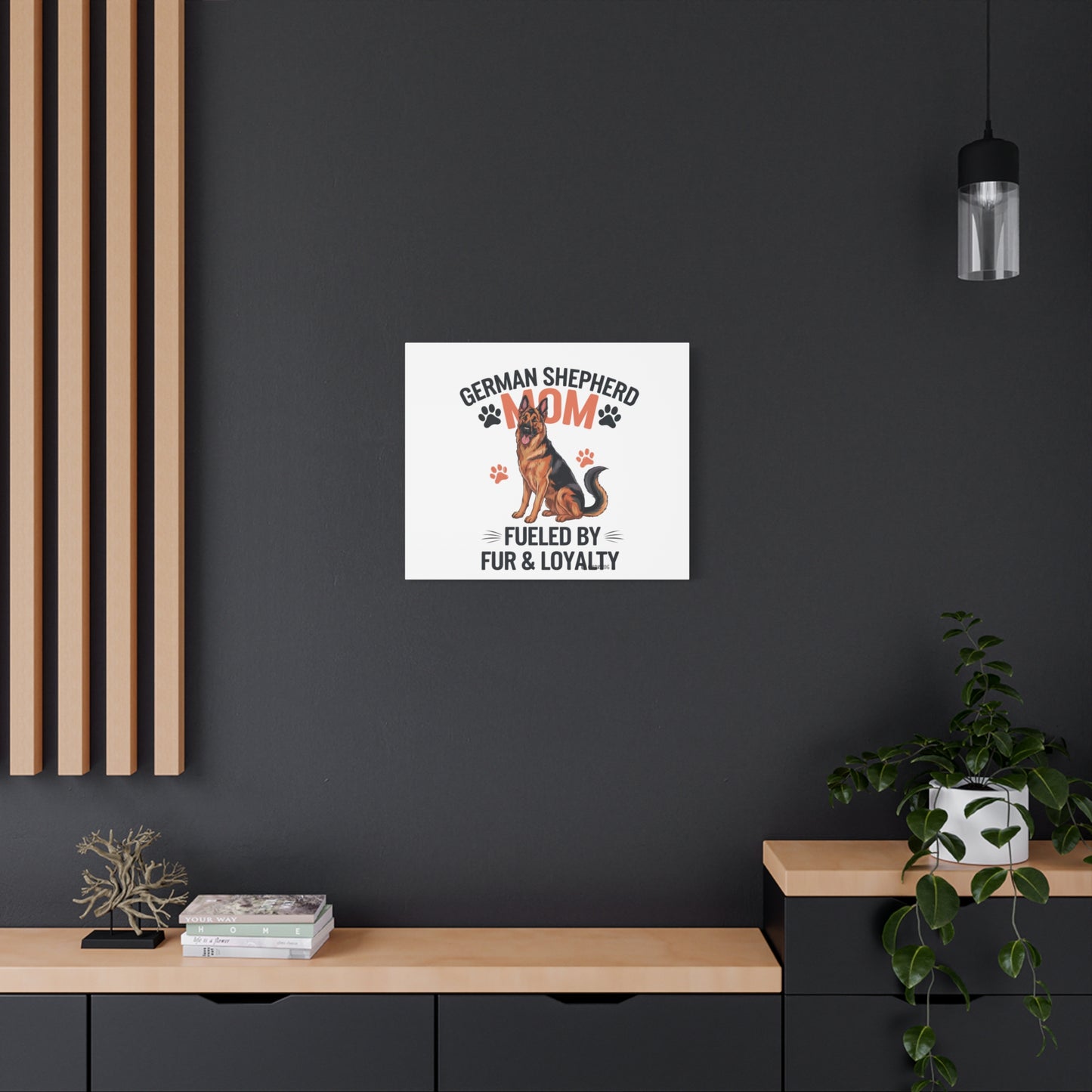 German Shepherd Mom Canvas Wall Art, Dog Lover Decor, Pet Owner Gift, Home Sweet Home Art, Animal Lover Wall Decor