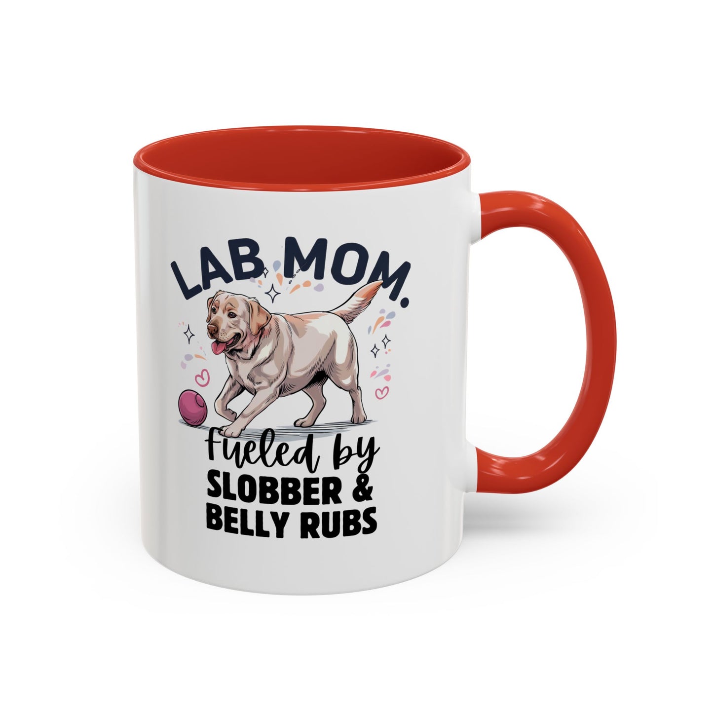 Lab Mom Coffee Mug - Fueled by Slobber & Belly Rubs, Dog Lover Gift, Pet Owner Coffee Cup, Personalized Dog Mom Mug, Cute Animal Mug