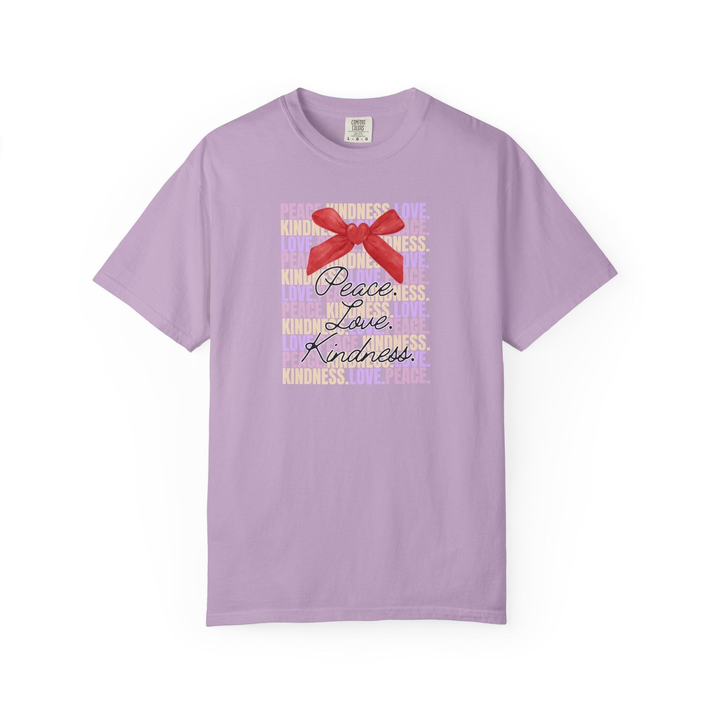 Peaceful Vibes Unisex T-shirt, Kindness Love Tee, Inspirational Shirt, Positivity Apparel, Comfortable Garment-Dyed Top