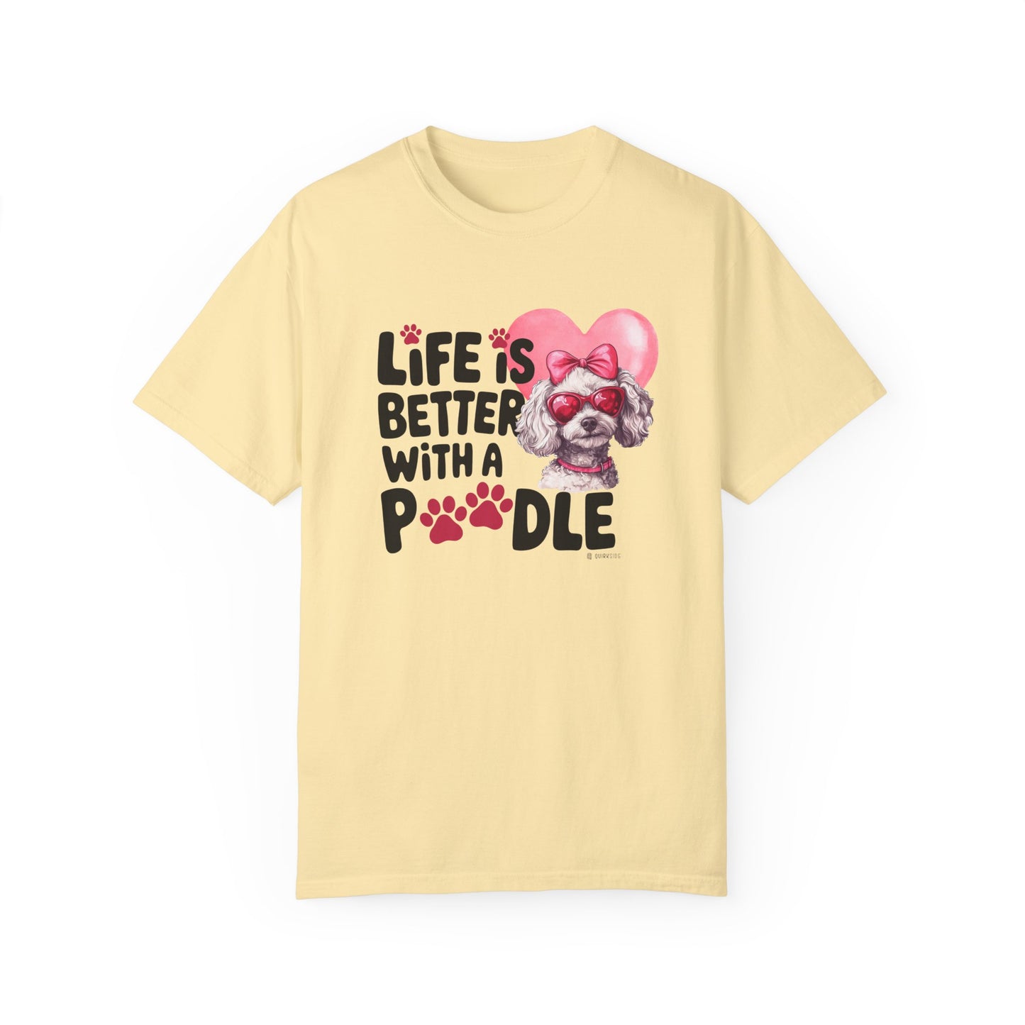 Poodle Lover T-shirt, Dog Owner Shirt, Cute Unisex Tee, Garment-Dyed Top, Dog Mom Dad Gift, Pet Lover Apparel, Animal Graphic Tee