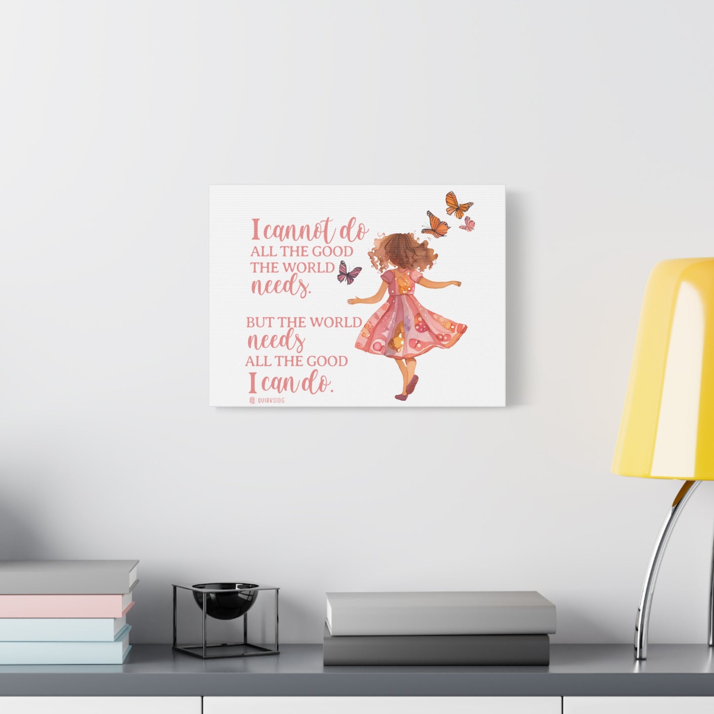 Inspirational Wall Art Canvas, Motivational Home Decor, Butterfly Quote Print, Gift for Her, Positive Vibes Wall Decor