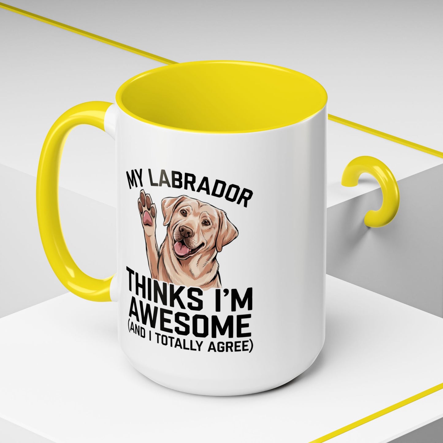Labrador Coffee Mug – My Labrador Thinks I'm Awesome (Unique Gift for Dog Lovers, Pet Owners, Fun Coffee Cup)