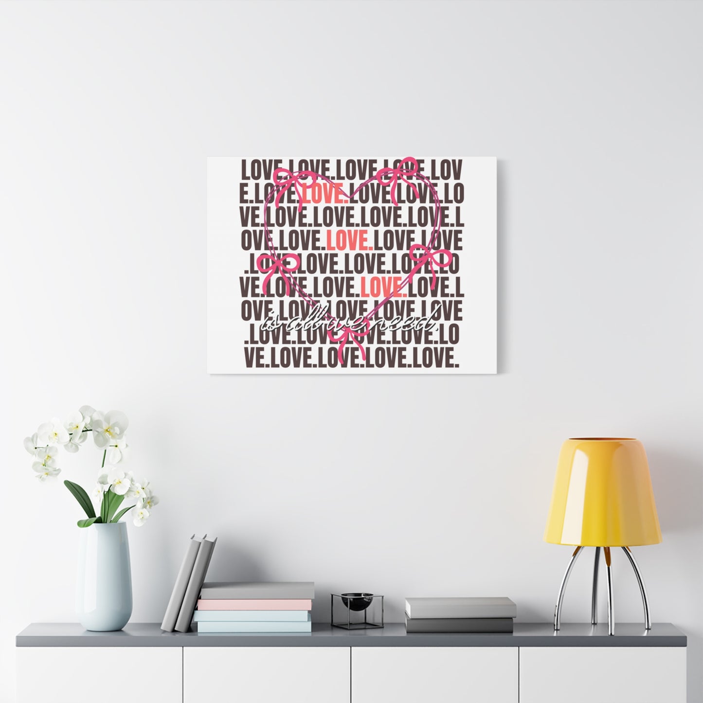 Love-Themed Canvas Art, Heart Wall Decor, Valentine's Gift, Romantic Home Decor, Engagement Present