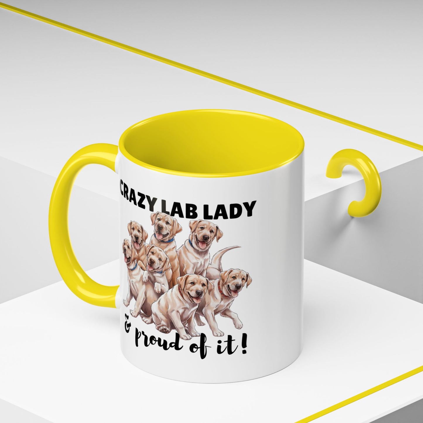 Crazy Lab Lady Coffee Mug - Dog Lover Gift, Pet Mom Mug, Funny Lab Dog Mug, Coffee Cup for Dog Owners, Animal Lover's Accessories