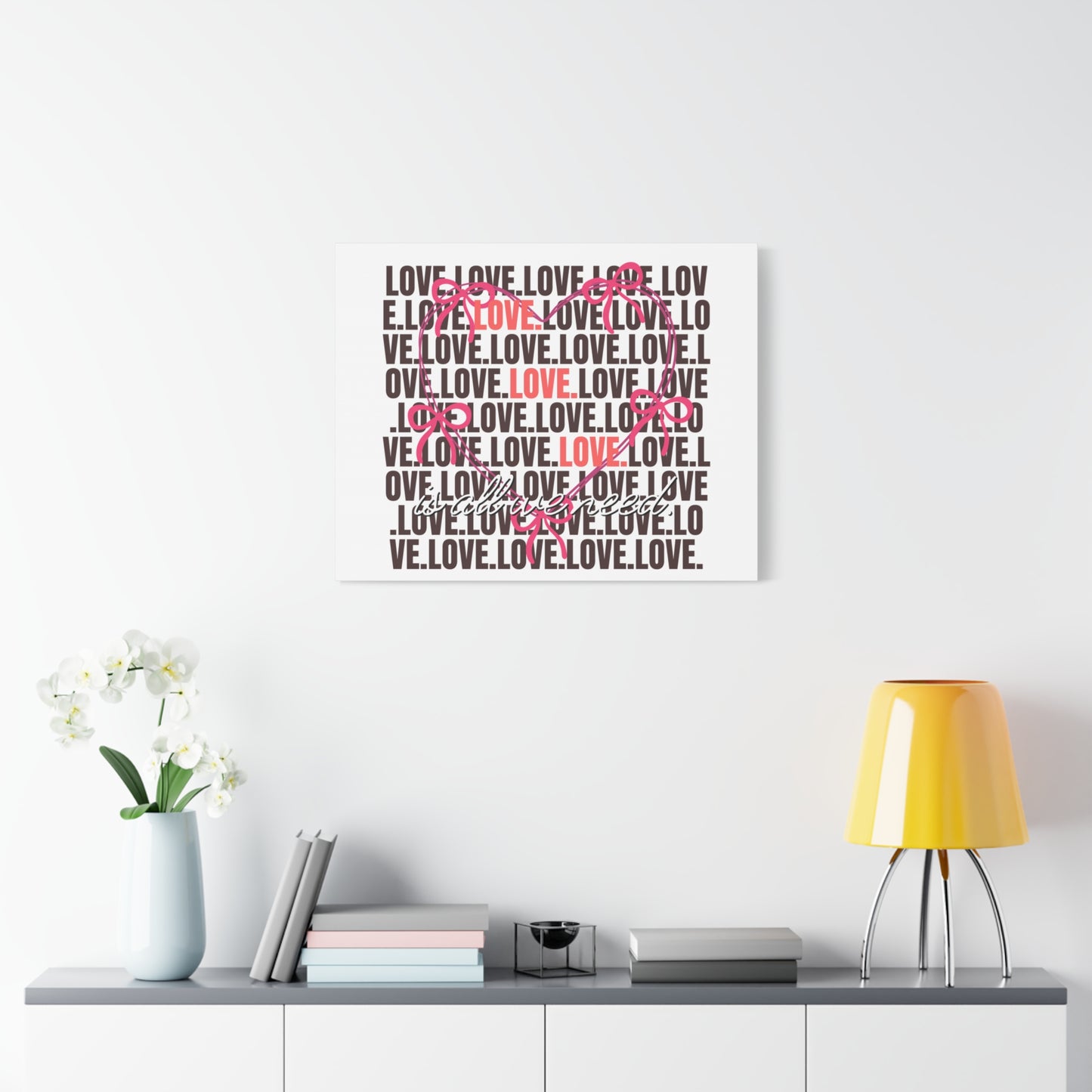 Love-Themed Canvas Art, Heart Wall Decor, Valentine's Gift, Romantic Home Decor, Engagement Present