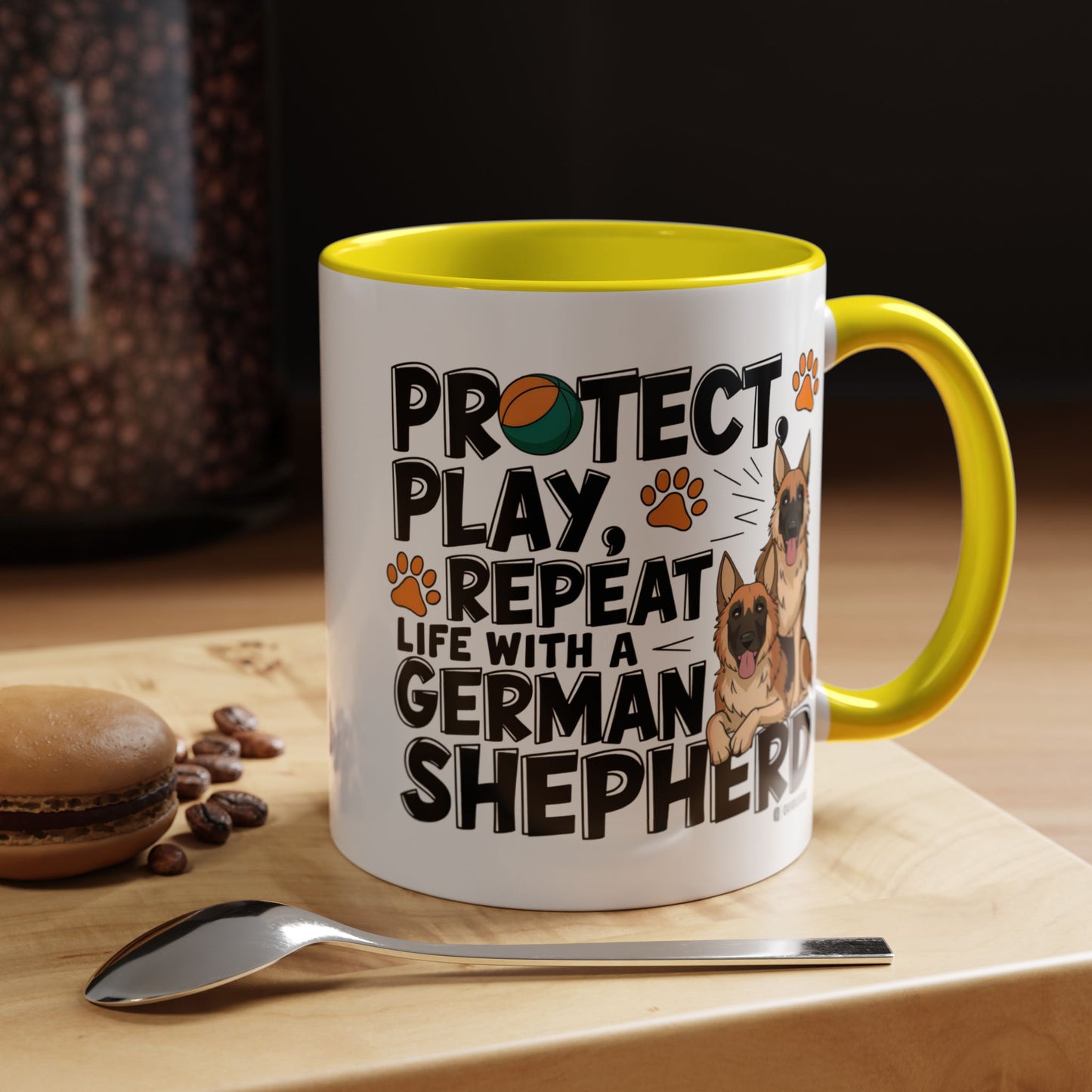 German Shepherd Lover's Accent Coffee Mug - Perfect Gift for Dog Owners, Pet Lovers, Birthdays, Holidays, Home Decor