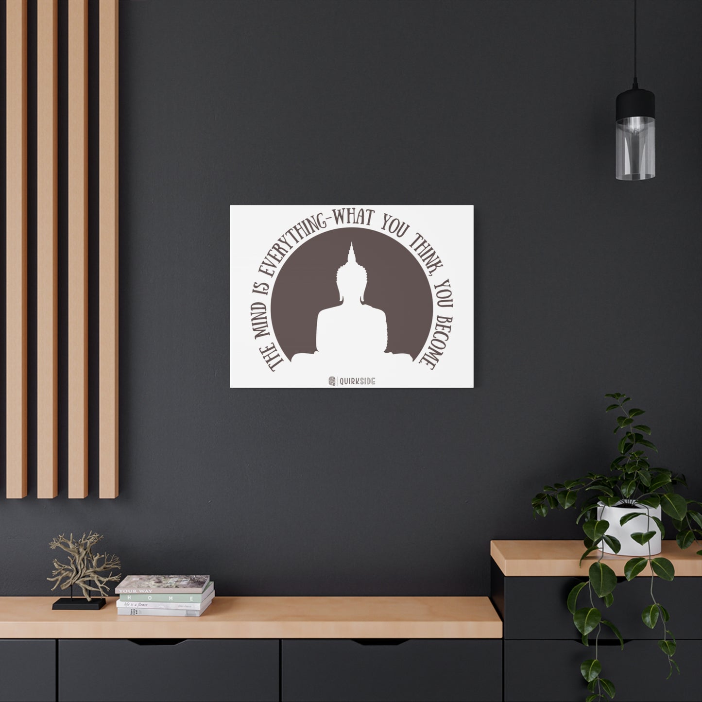 Mindfulness Buddha Canvas Art, Inspirational Wall Decor, Meditation Quote Print, Zen Home Decor, Gift for Yogis and Mindfulness Lovers