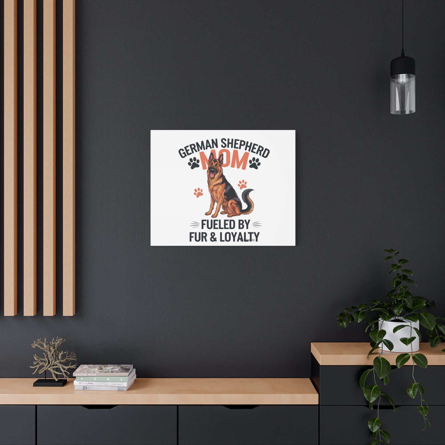 German Shepherd Mom Canvas Wall Art, Dog Lover Decor, Pet Owner Gift, Home Sweet Home Art, Animal Lover Wall Decor