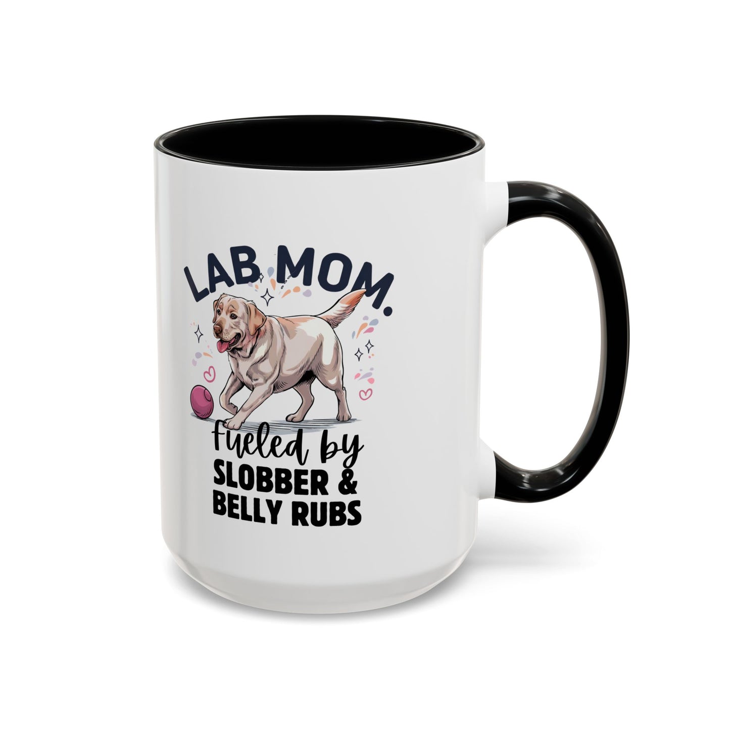 Lab Mom Coffee Mug - Fueled by Slobber & Belly Rubs, Dog Lover Gift, Pet Owner Coffee Cup, Personalized Dog Mom Mug, Cute Animal Mug