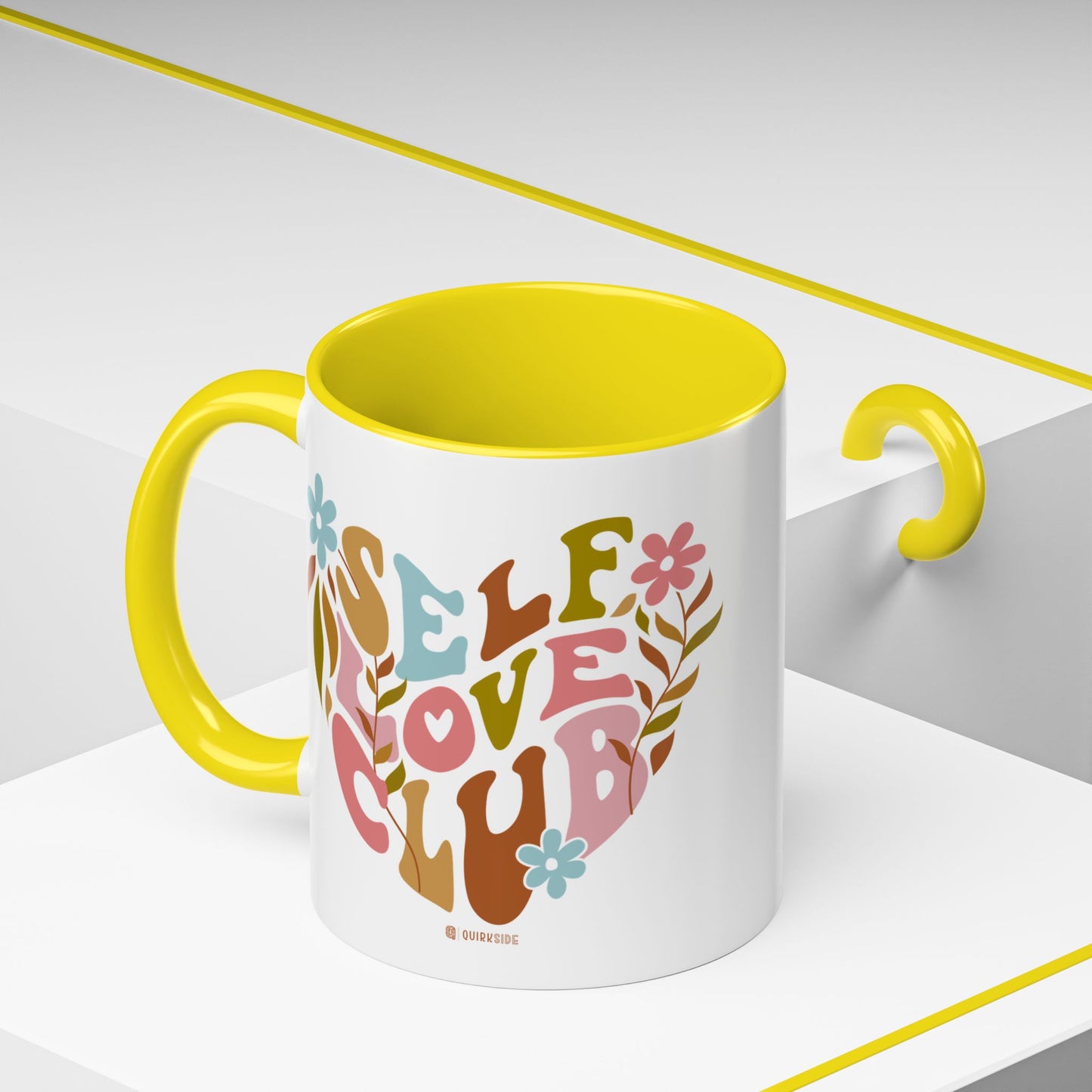 Self Love Club Coffee Mug - Empowering Floral Design, Great for Gifts, Self-Care, Friends, Motivational Mugs