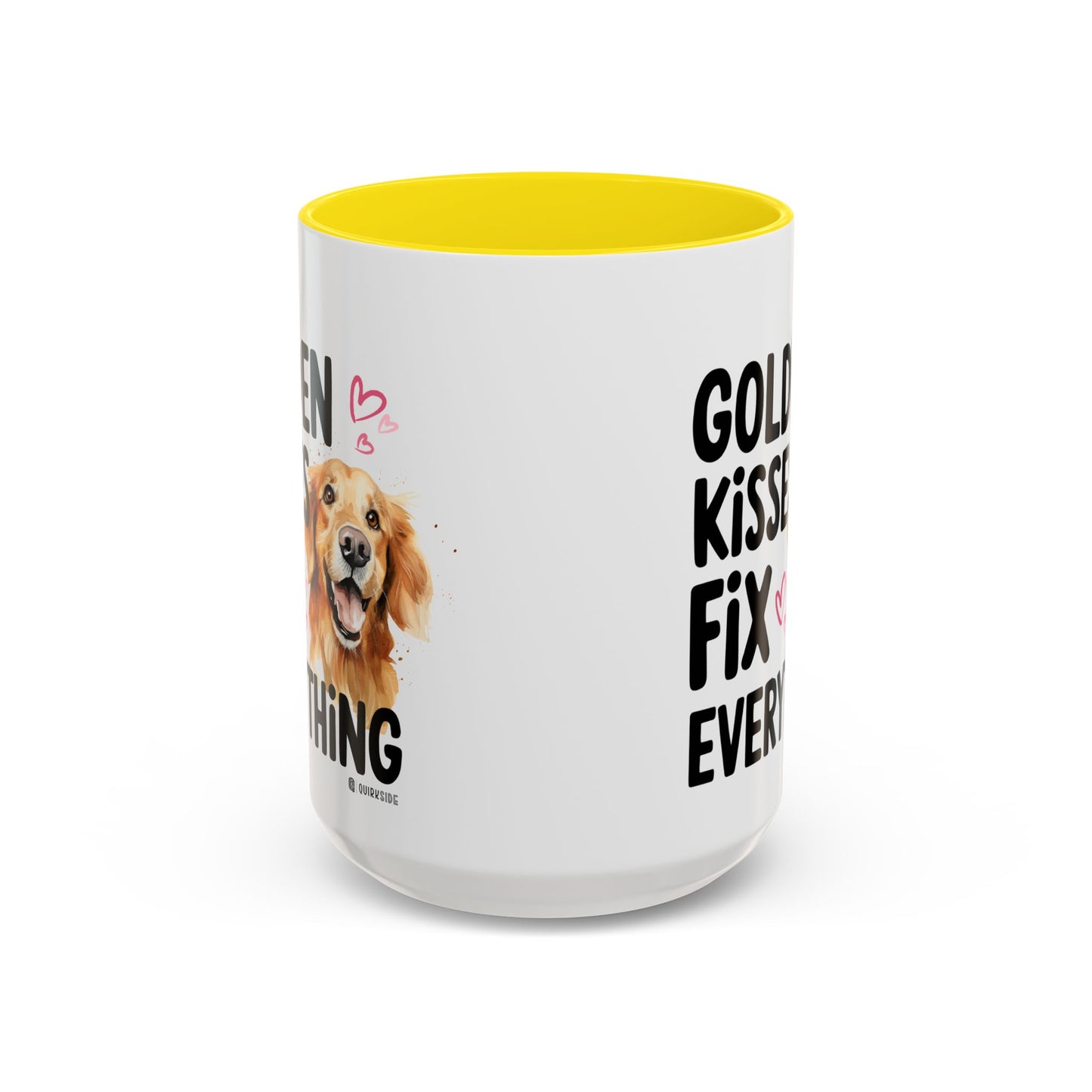 Golden Kisses Fix Everything Mug, Dog Lover Gift, Pet Owner Coffee Cup, Cute Animal Lover Mug, Fun Pet Quote Mug