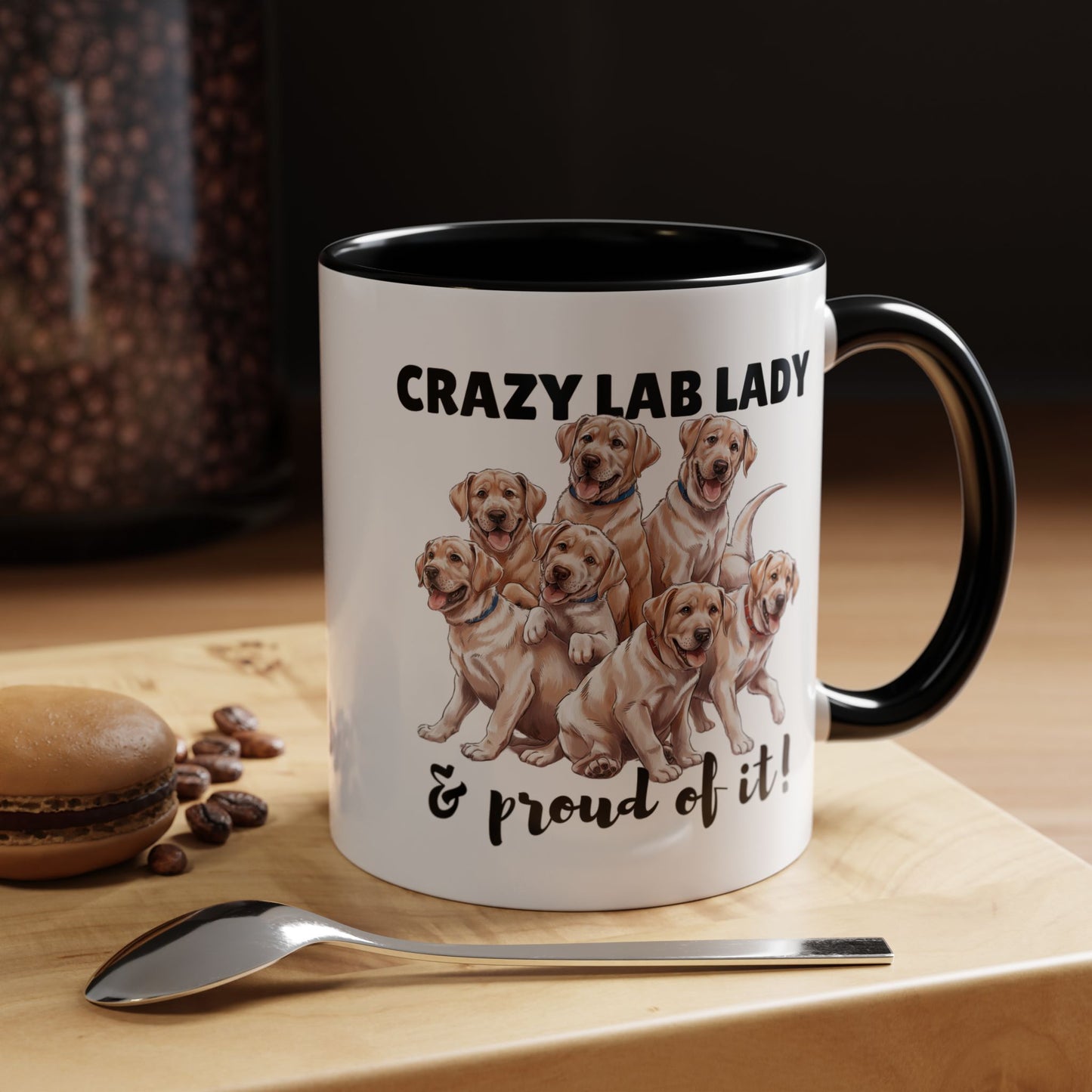 Crazy Lab Lady Coffee Mug - Dog Lover Gift, Pet Mom Mug, Funny Lab Dog Mug, Coffee Cup for Dog Owners, Animal Lover's Accessories