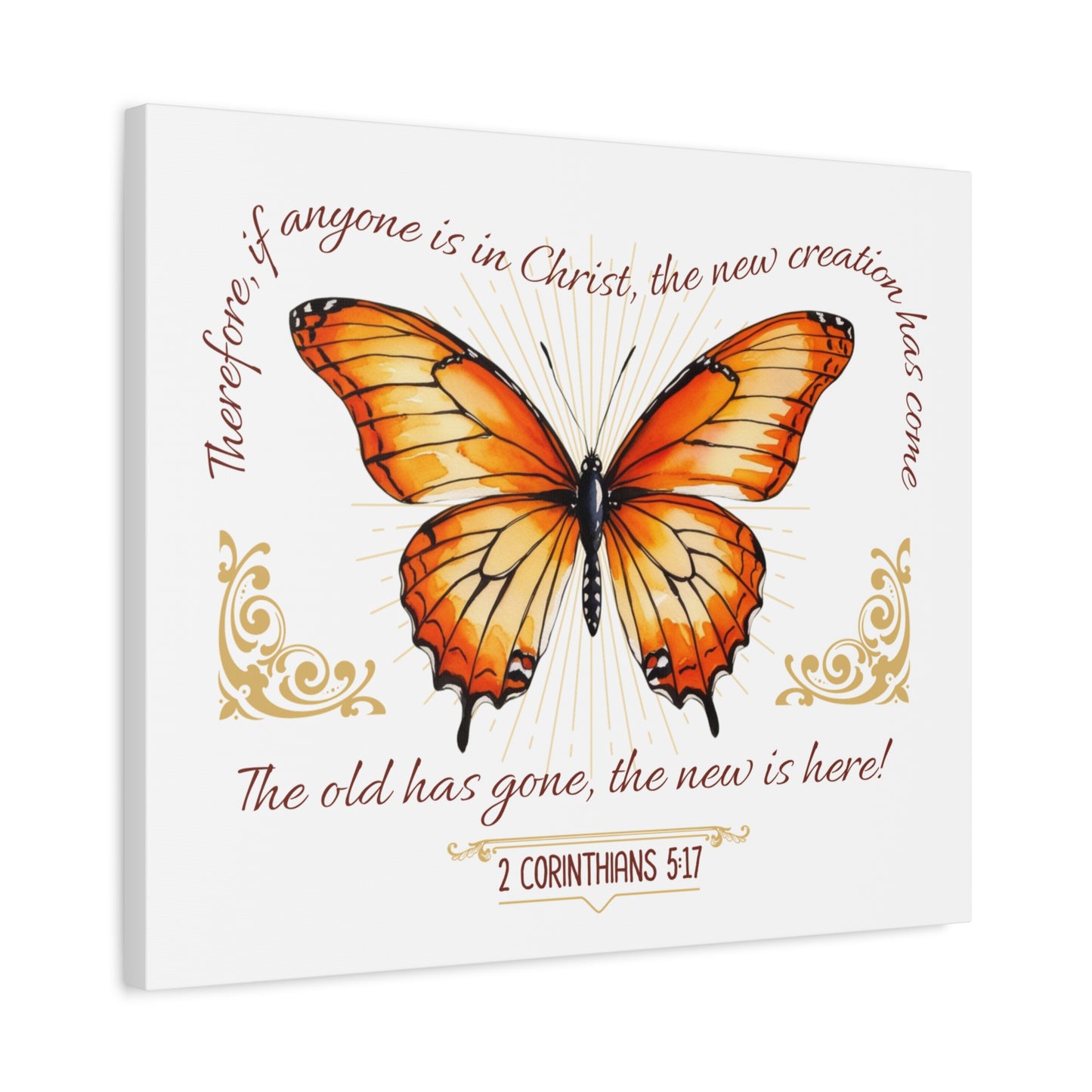 Butterfly Wall Art, Inspirational Canvas Print, Christian Home Decor, Gift for Religious Celebrations, Motivational Artwork