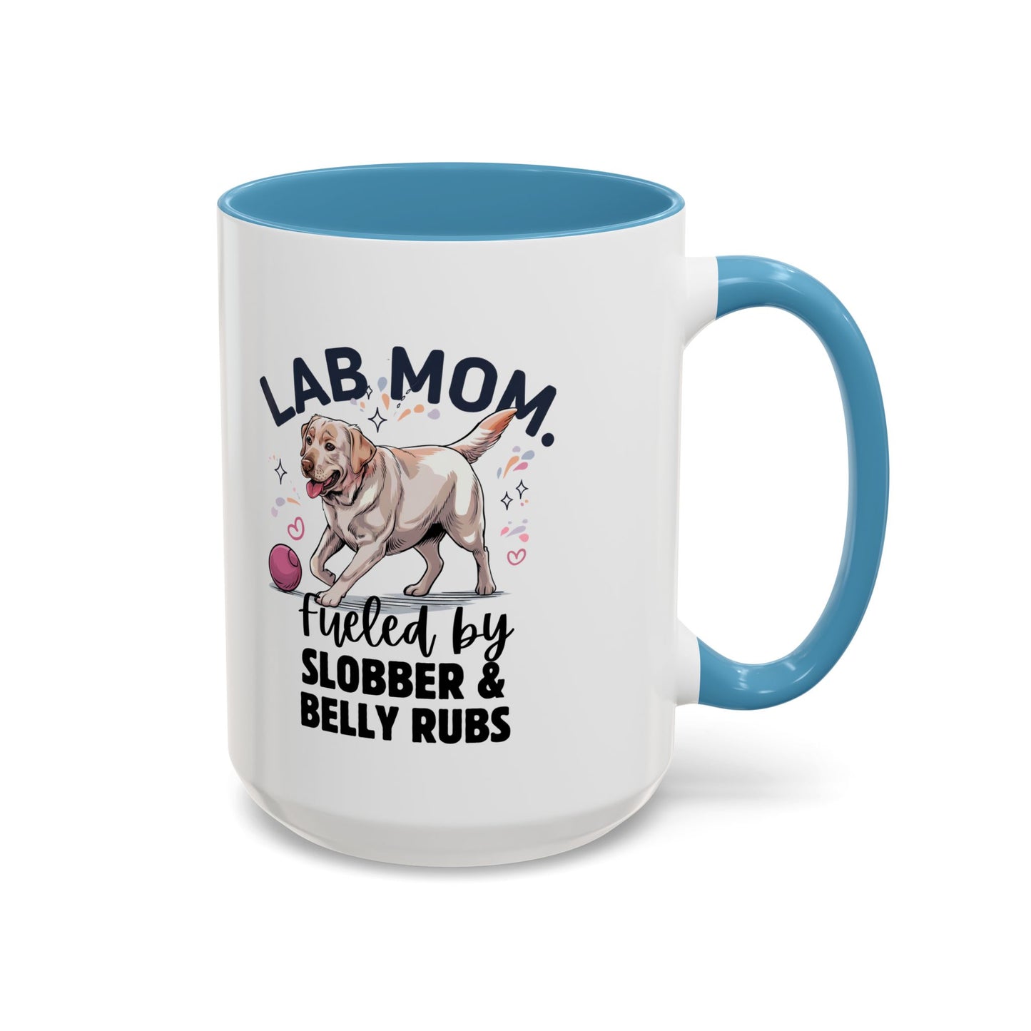 Lab Mom Coffee Mug - Fueled by Slobber & Belly Rubs, Dog Lover Gift, Pet Owner Coffee Cup, Personalized Dog Mom Mug, Cute Animal Mug