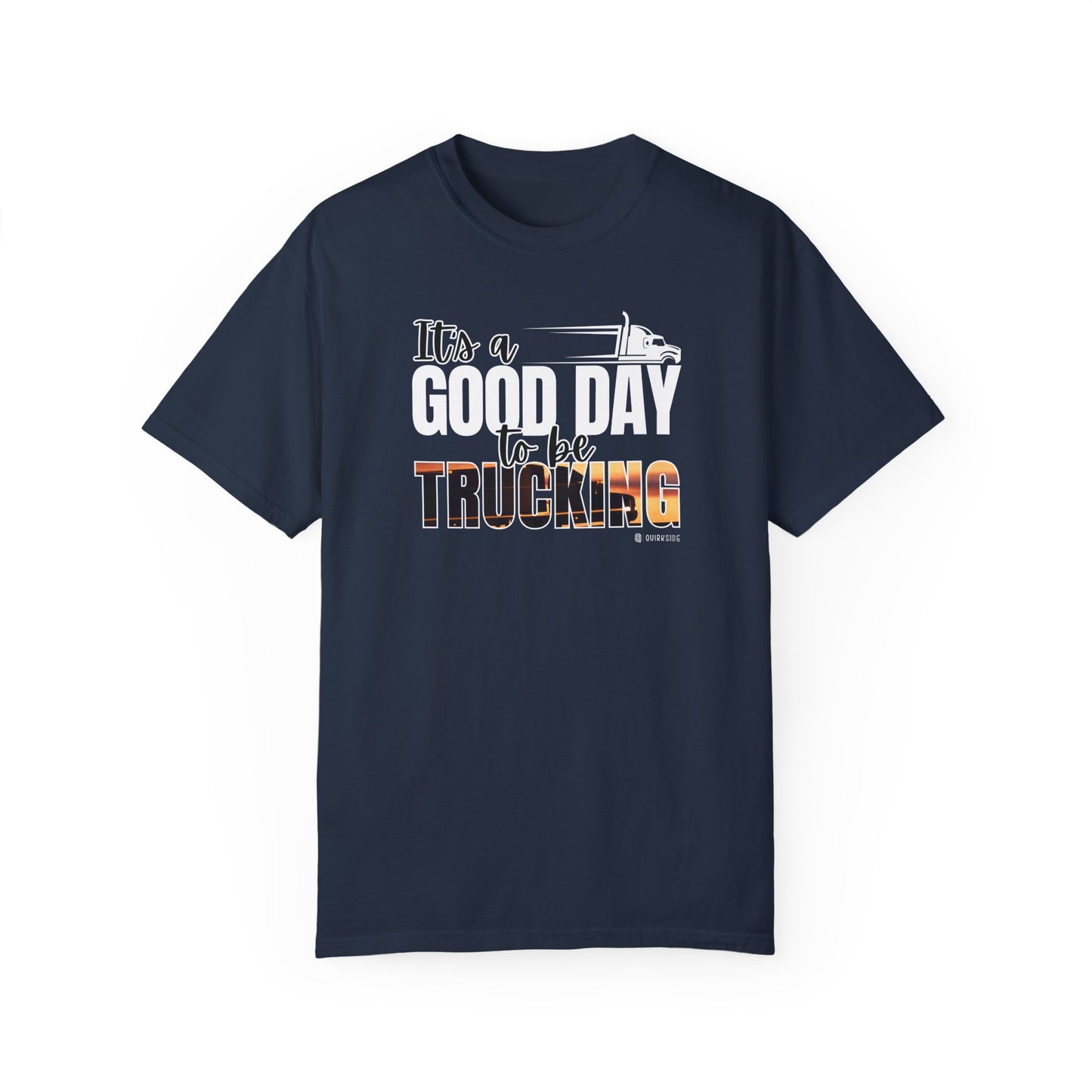 Trucking T-shirt, Truckers Tee, Highway Driver Shirt, On The Road Top, Unisex Tee, Comfortable Garment-Dyed Shirt