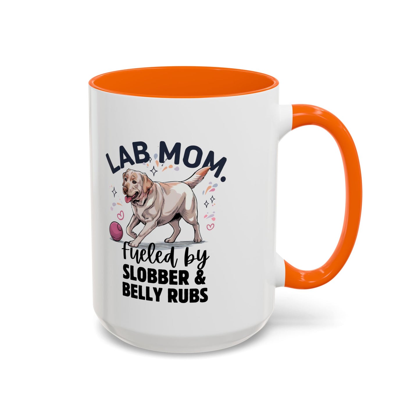Lab Mom Coffee Mug - Fueled by Slobber & Belly Rubs, Dog Lover Gift, Pet Owner Coffee Cup, Personalized Dog Mom Mug, Cute Animal Mug