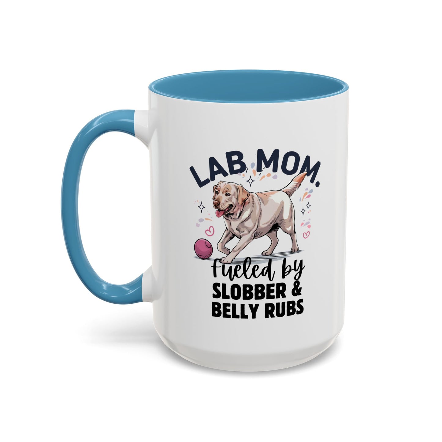 Lab Mom Coffee Mug - Fueled by Slobber & Belly Rubs, Dog Lover Gift, Pet Owner Coffee Cup, Personalized Dog Mom Mug, Cute Animal Mug