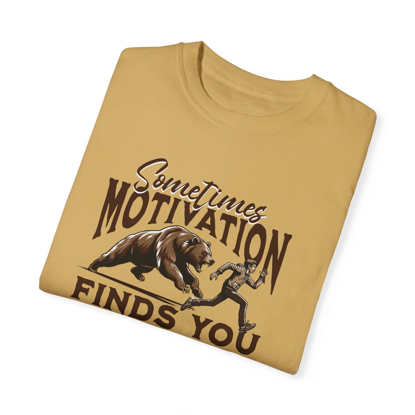 Funny Running Motivation Unisex T-shirt, Bear Chasing Humor Tee, Workout Inspiration Shirt, Fitness Apparel, Running Gift - Quirkside Creations