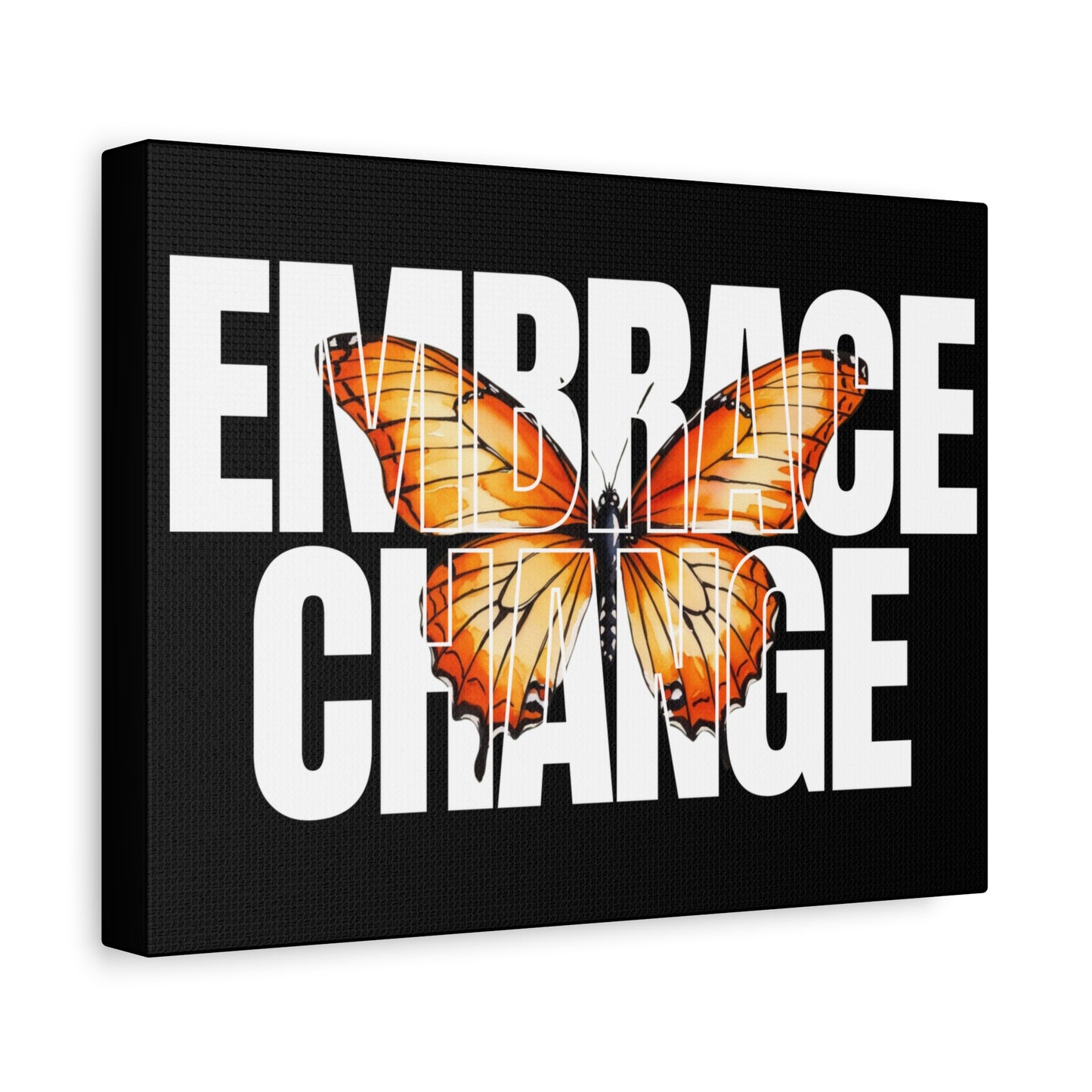 Butterfly Embrace Change Canvas Art, Motivational Wall Decor, Inspirational Gift for Home, Office, Art Print for Transformation