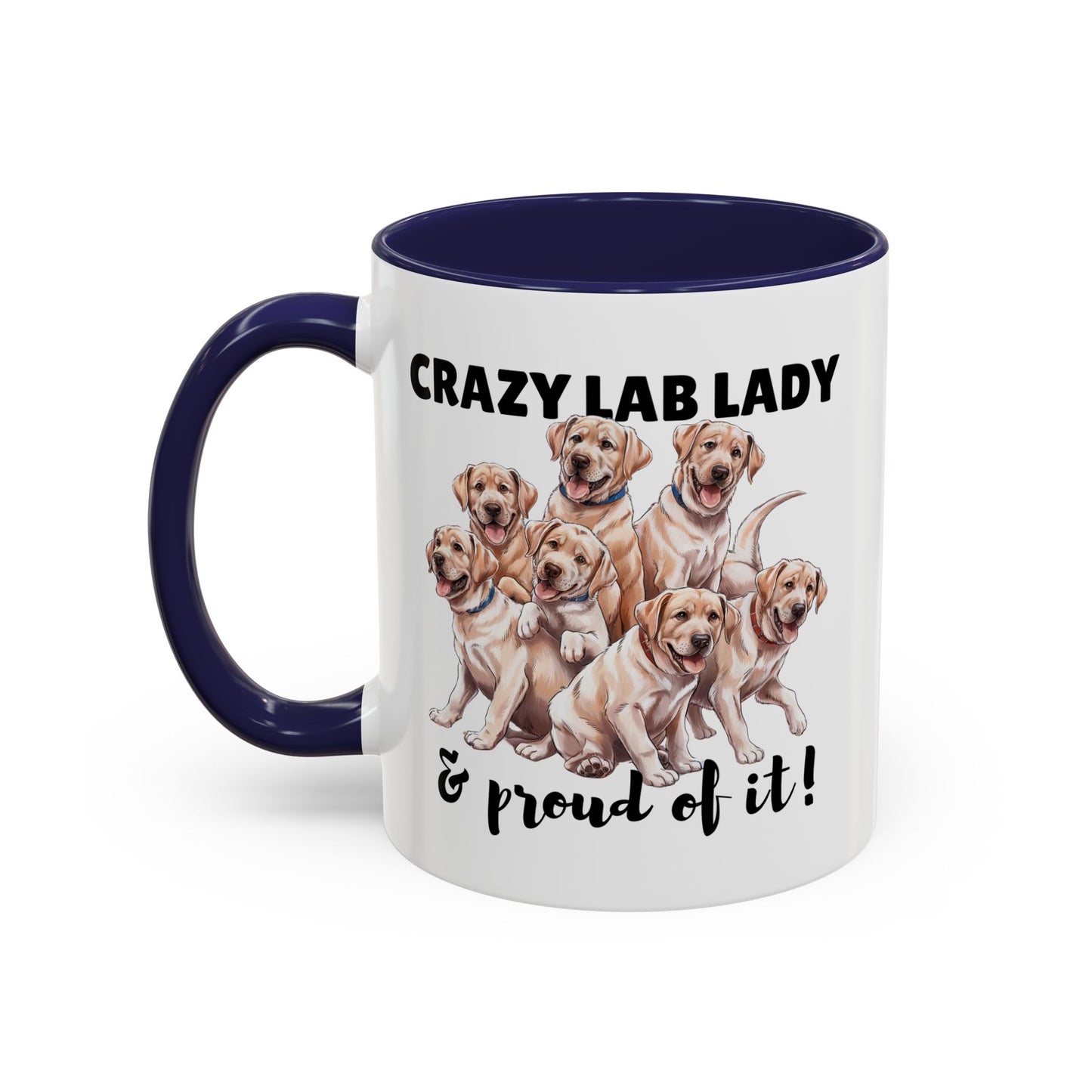 Crazy Lab Lady Coffee Mug - Dog Lover Gift, Pet Mom Mug, Funny Lab Dog Mug, Coffee Cup for Dog Owners, Animal Lover's Accessories