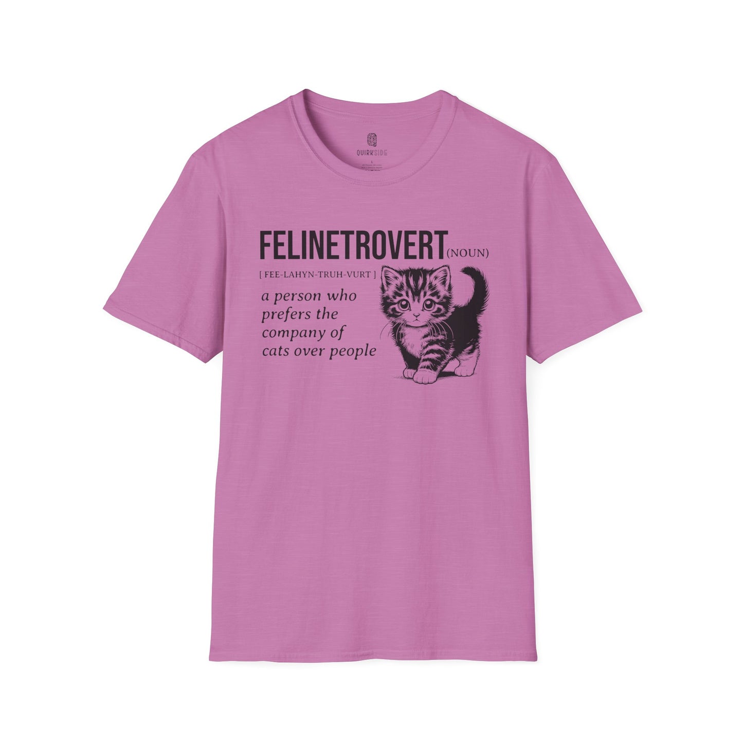 Cat Lover's Softstyle T-Shirt - Comfortable Tee for Feline Enthusiasts, Kitty Print Shirt, Animal Graphic Top, Cute Kitten T-Shirt, Pet - Quirkside Creations