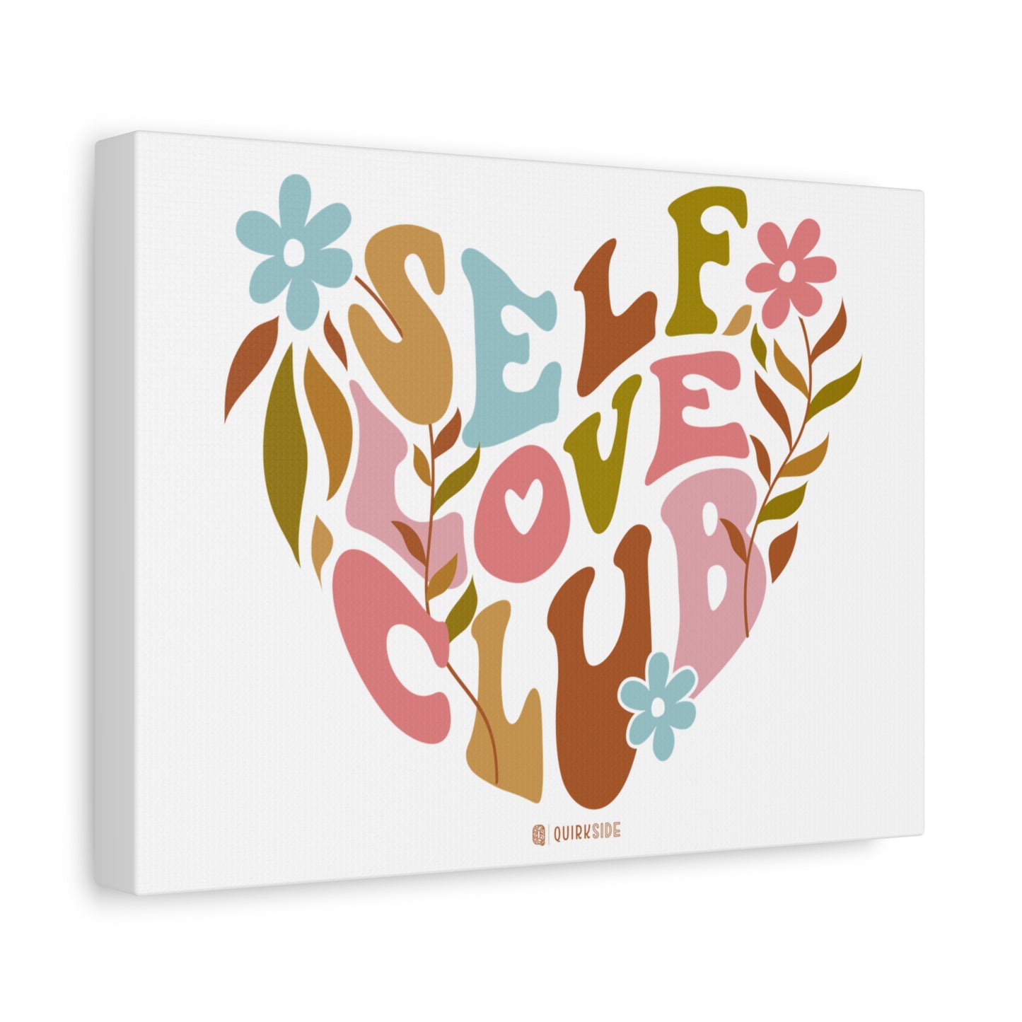 Self Love Club Canvas Art | Inspirational Wall Decor, Gift for Friends, Home and Office Decoration, Positive Vibes